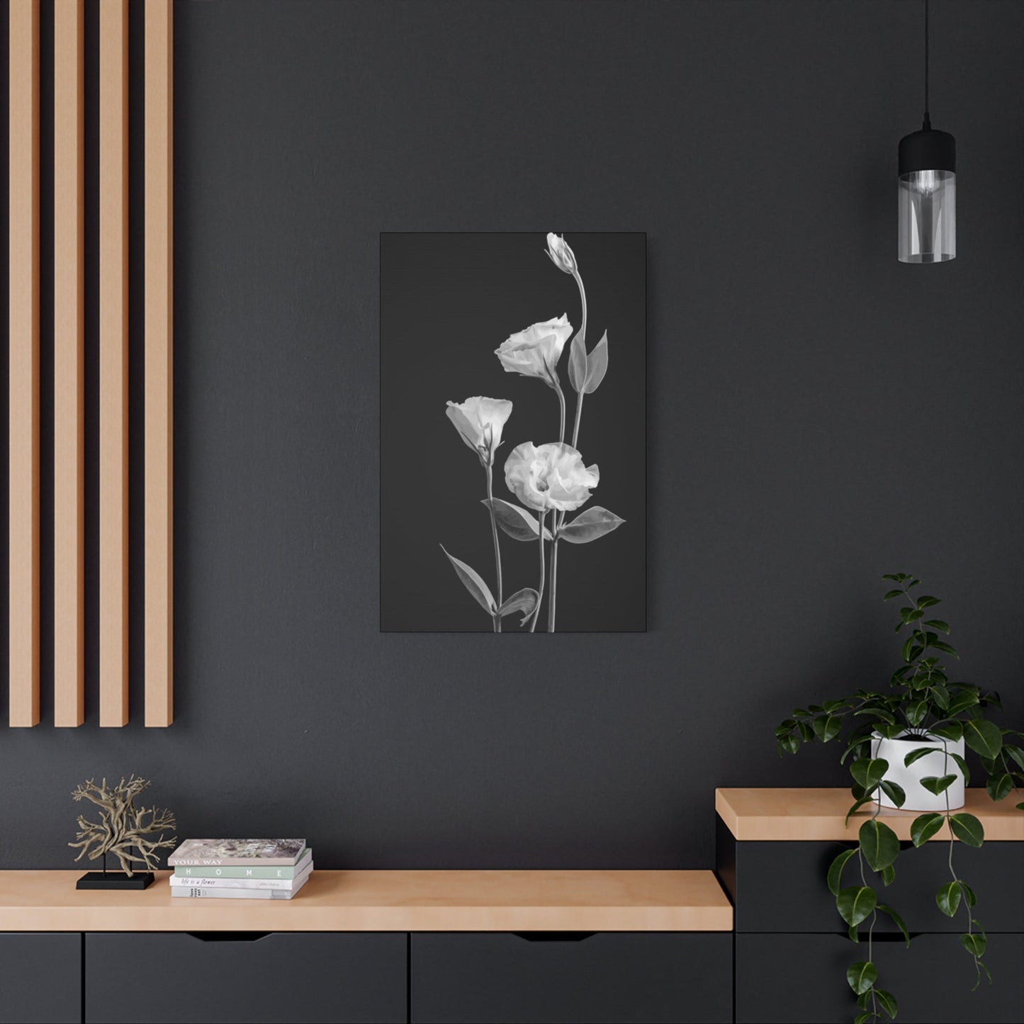 Black and White Flower Wall Art & Canvas Prints