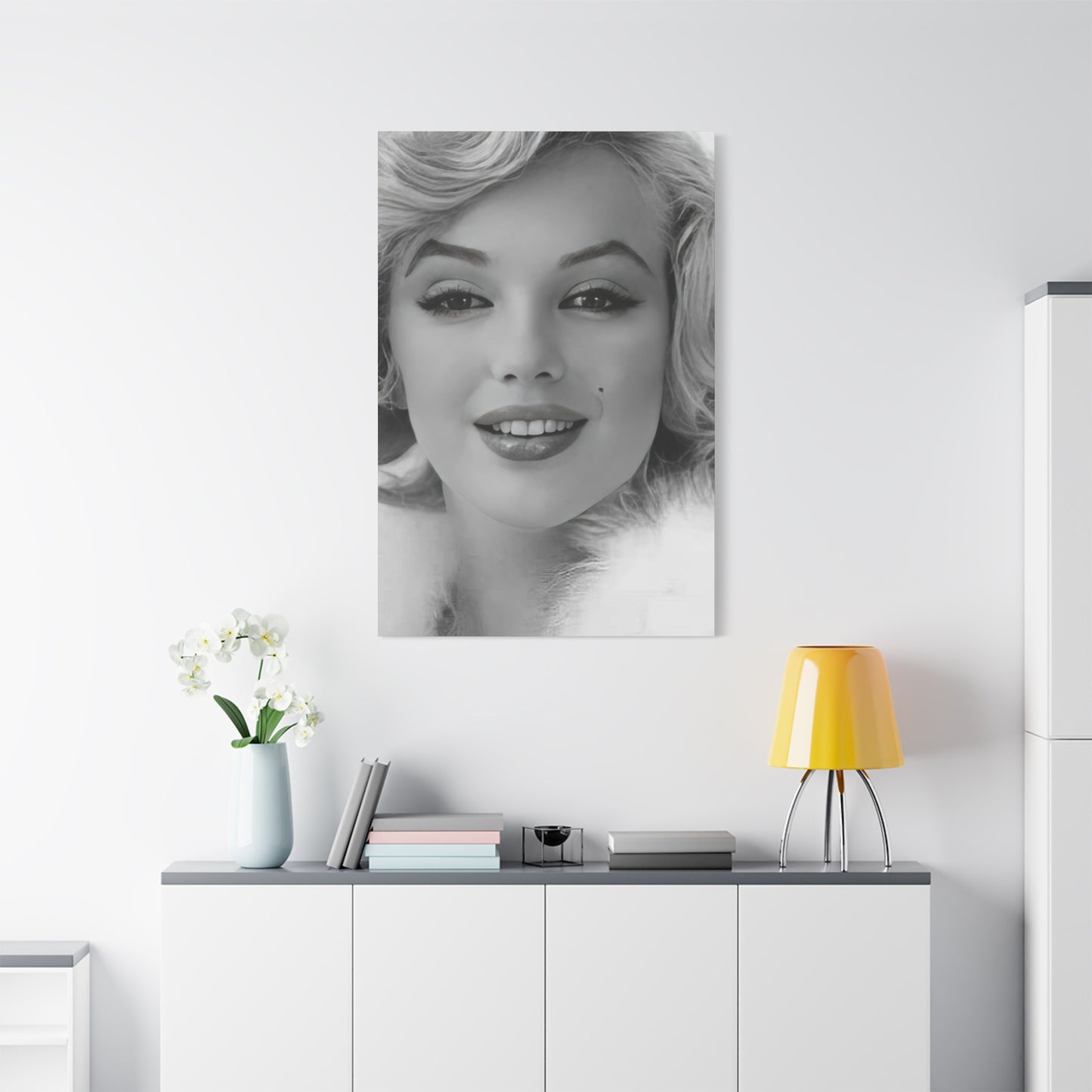 Monochrome Beautiful Face Of Marilyn Monroe Wall Art & Canvas Prints