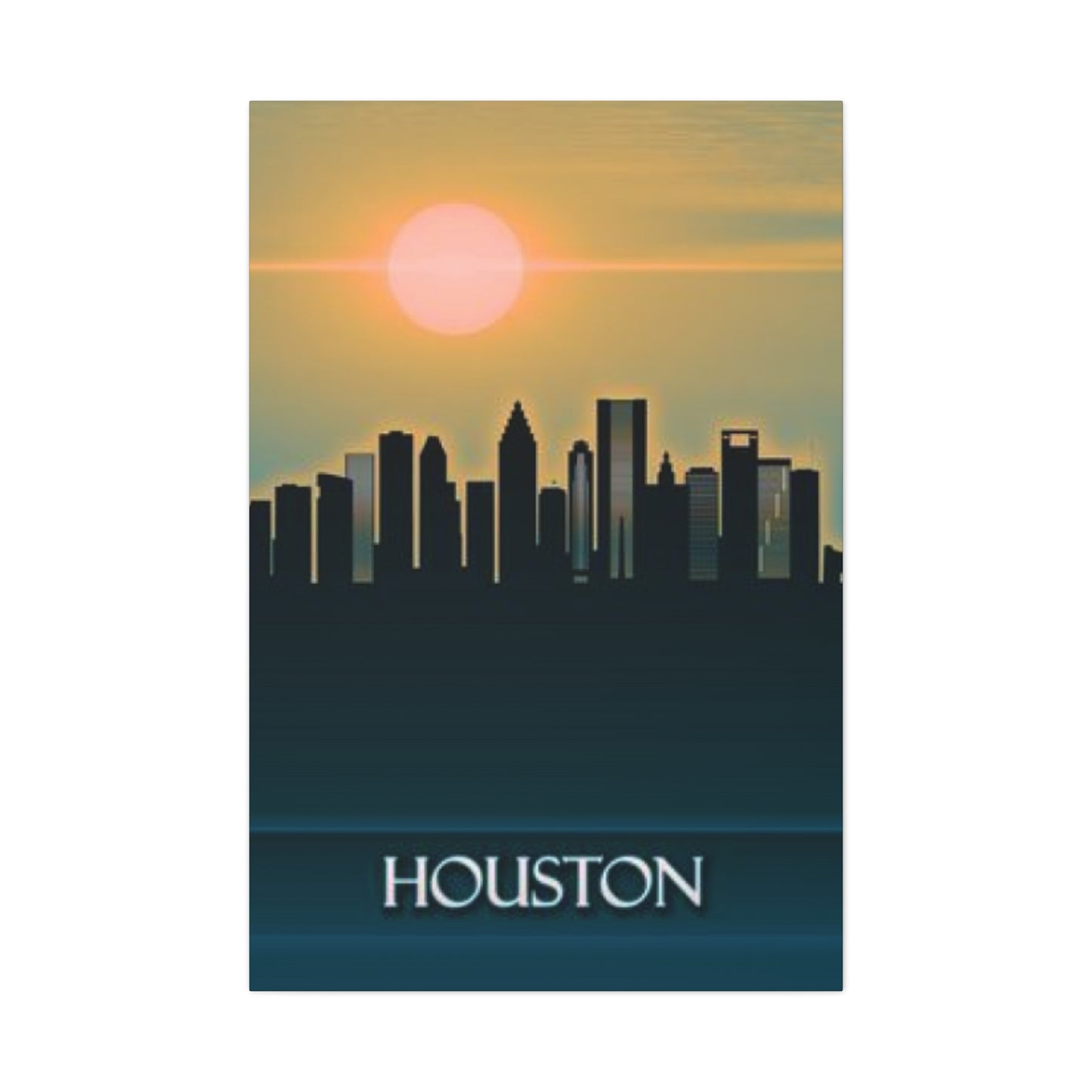 Aesthetic Sunset Houston Skyline Wall Art & Canvas Prints