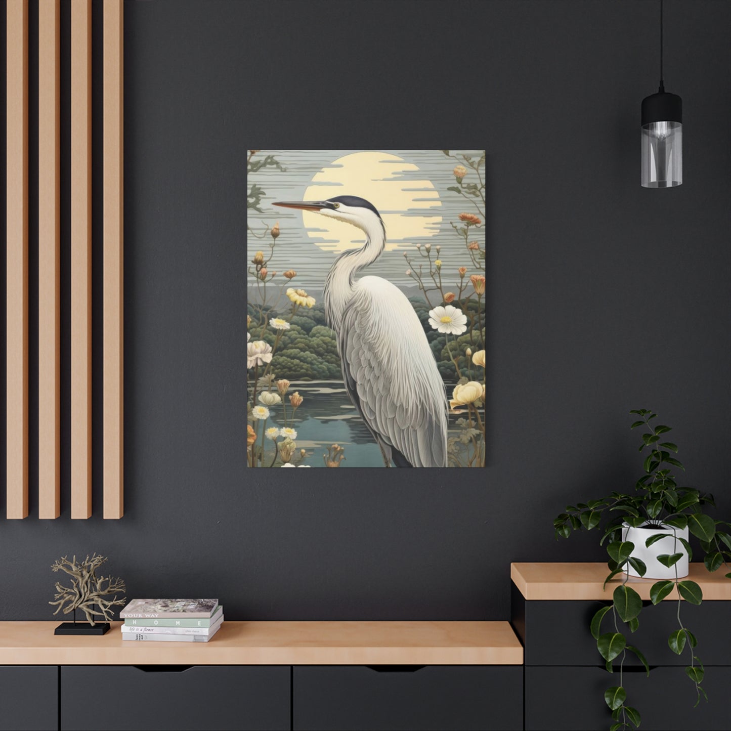 Herons With Flower Wall Art & Canvas Prints