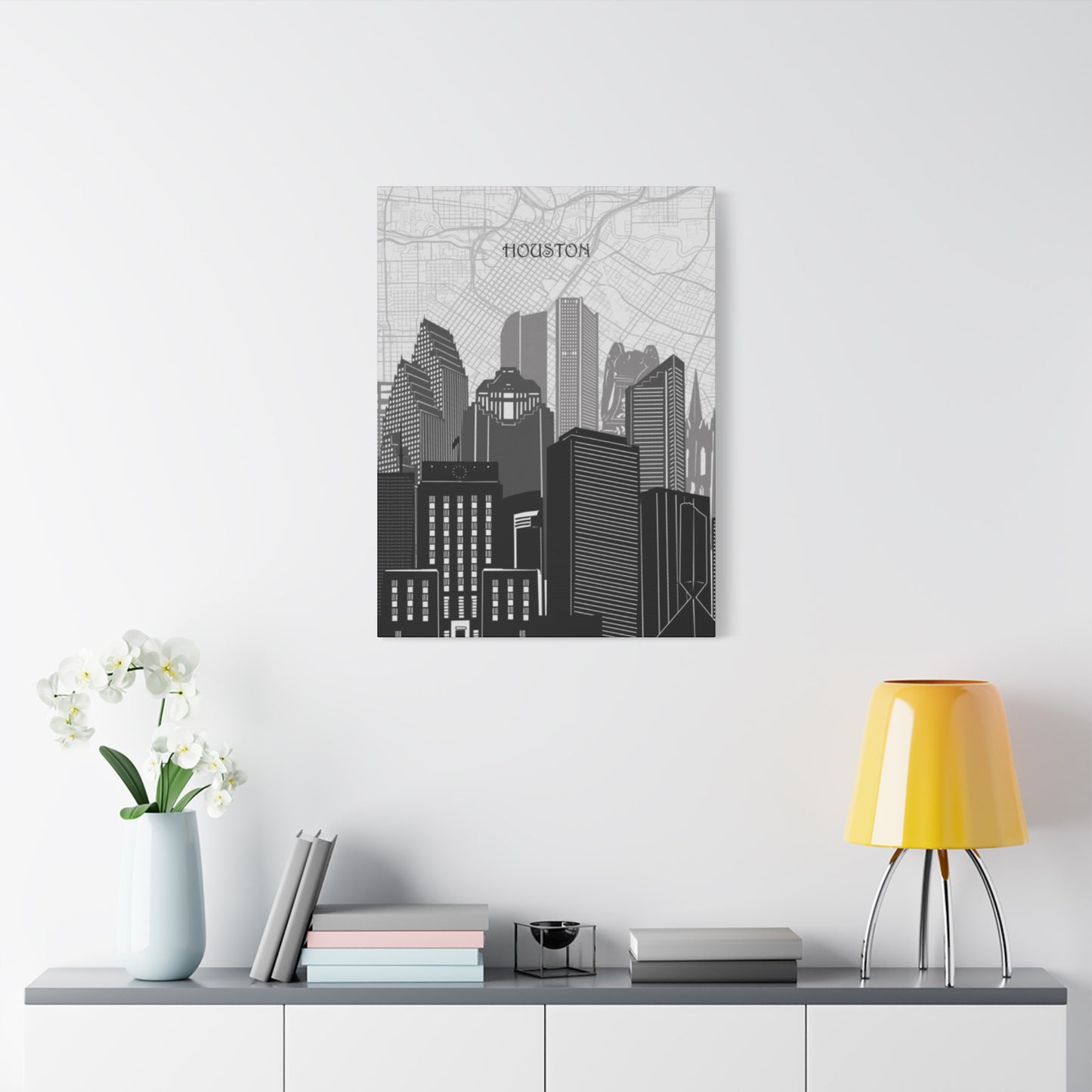 Black and White Houston Skylines Wall Art & Canvas Prints