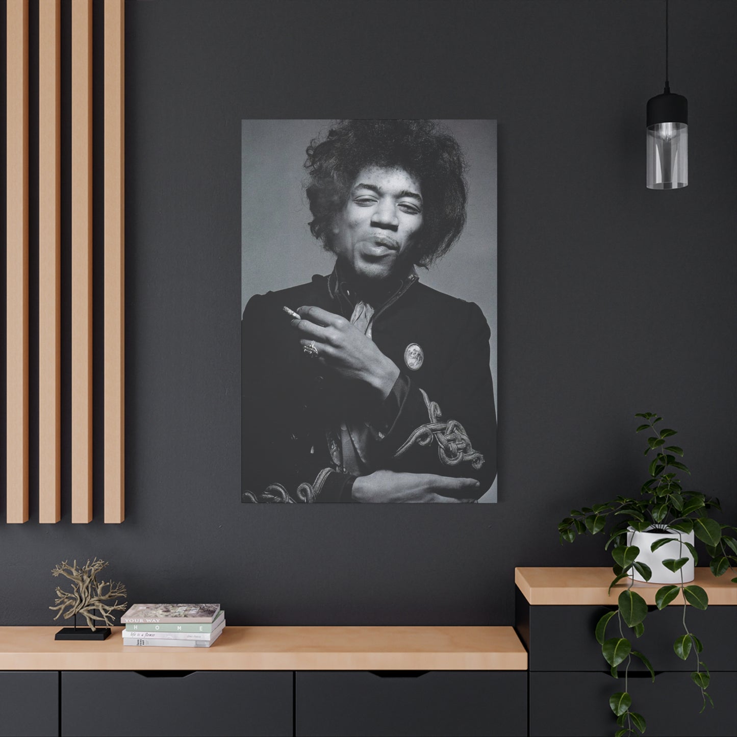 Monochrome Jimi Hendrix Poster Wall Art & Canvas Prints