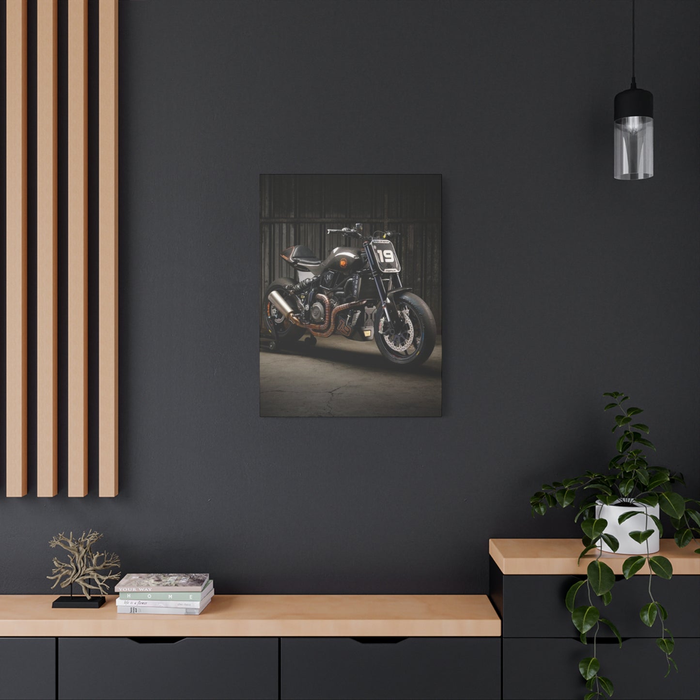 Black Classic Rider Motorcycle Wall Art & Canvas Prints