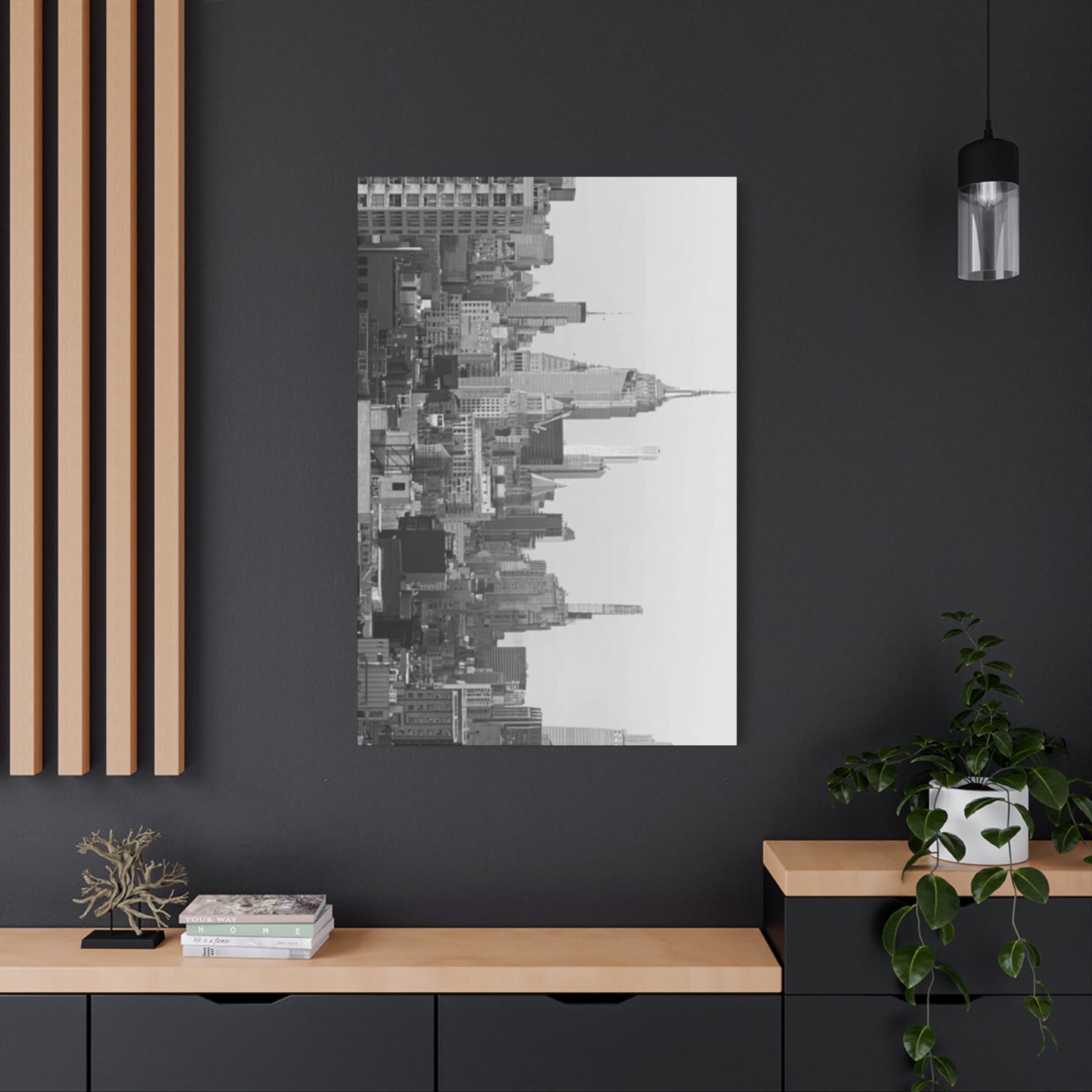 Black & White Manhattan City Skyline NYC Skyline Wall Art & Canvas Prints