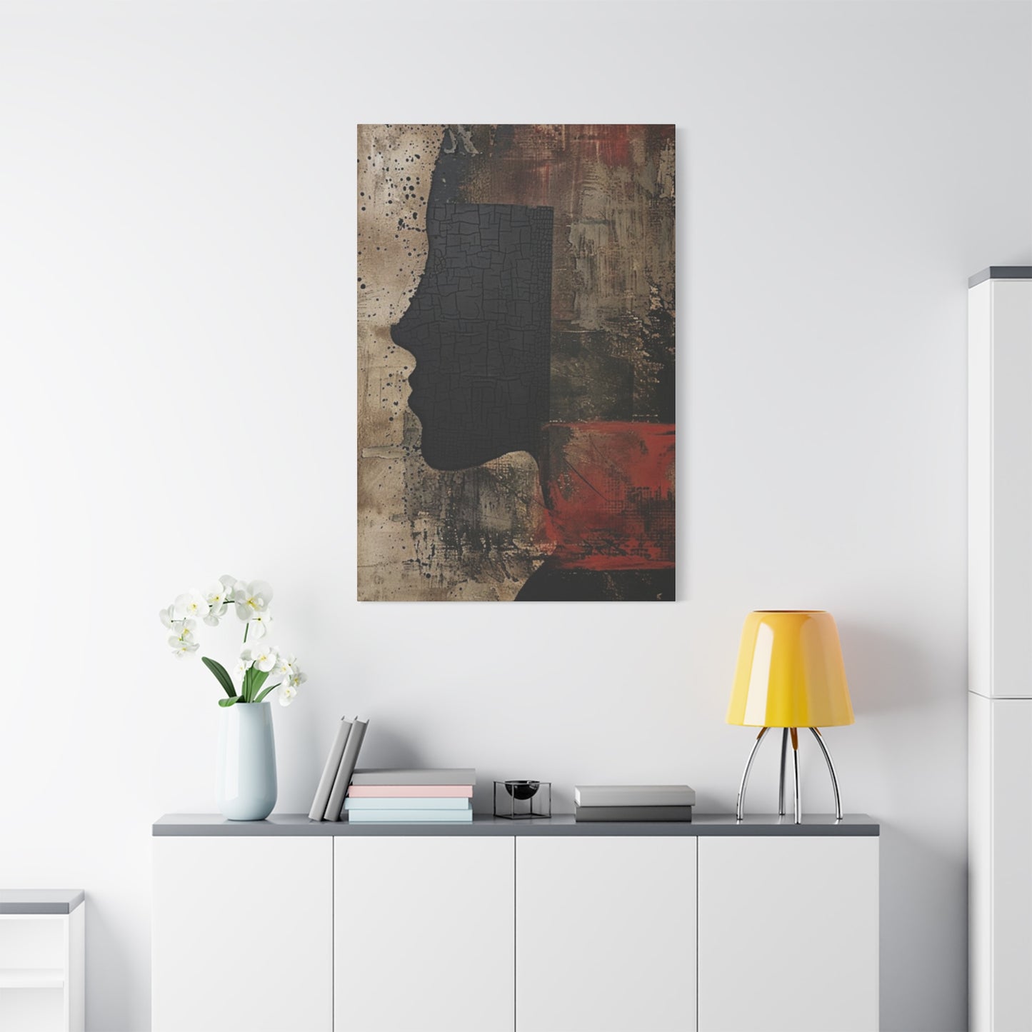 Face Silhouette Modernism Wall Art & Canvas Prints