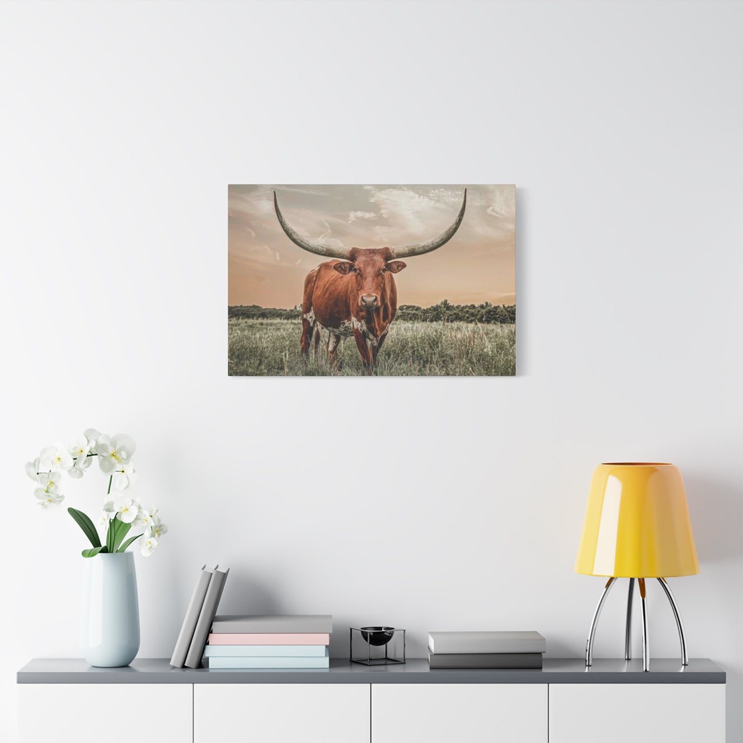 Hairy Buffalo U Shaped Long Horns Wall Art & Canvas Prints