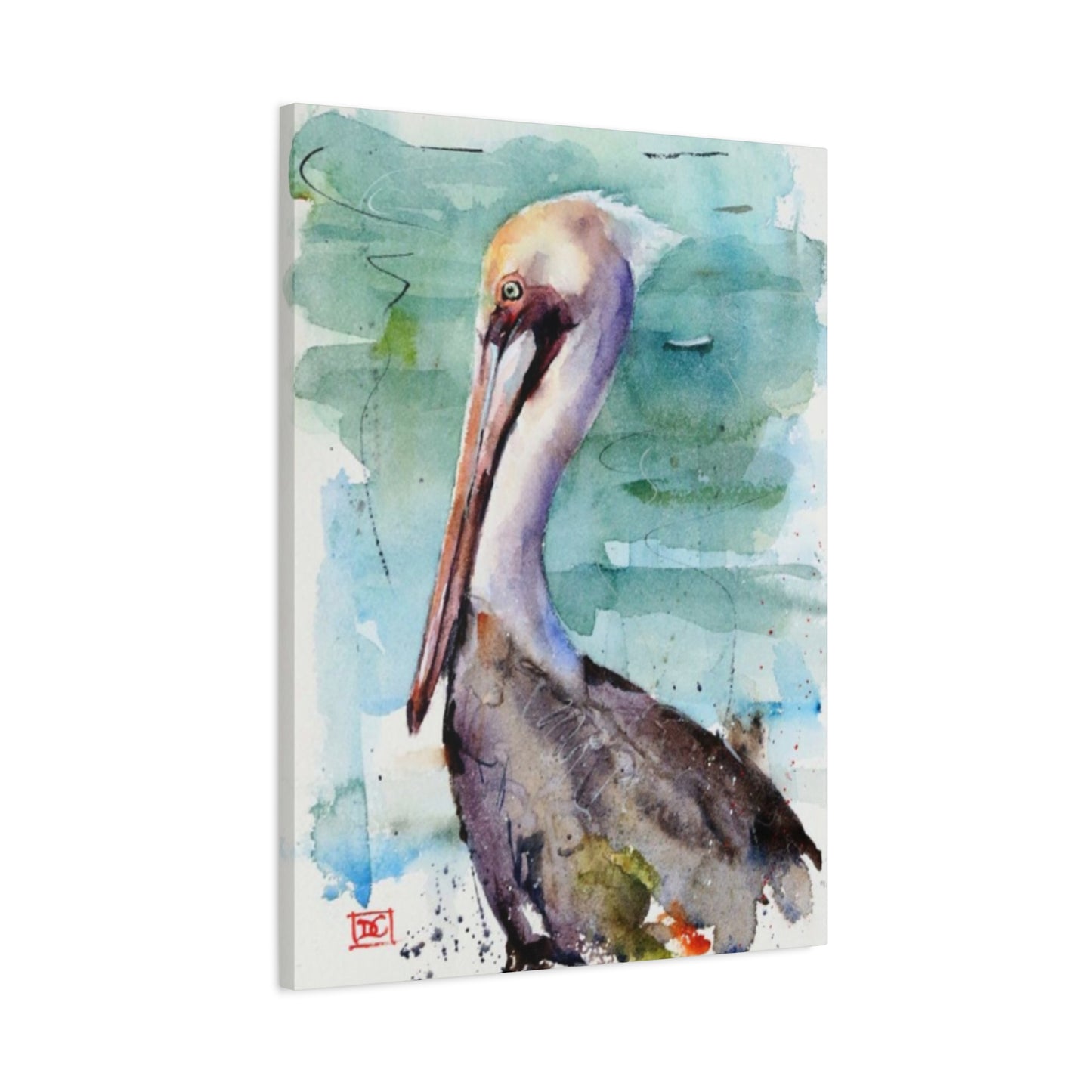 Pelican Colorful Water Painting Wall Art & Canvas Prints