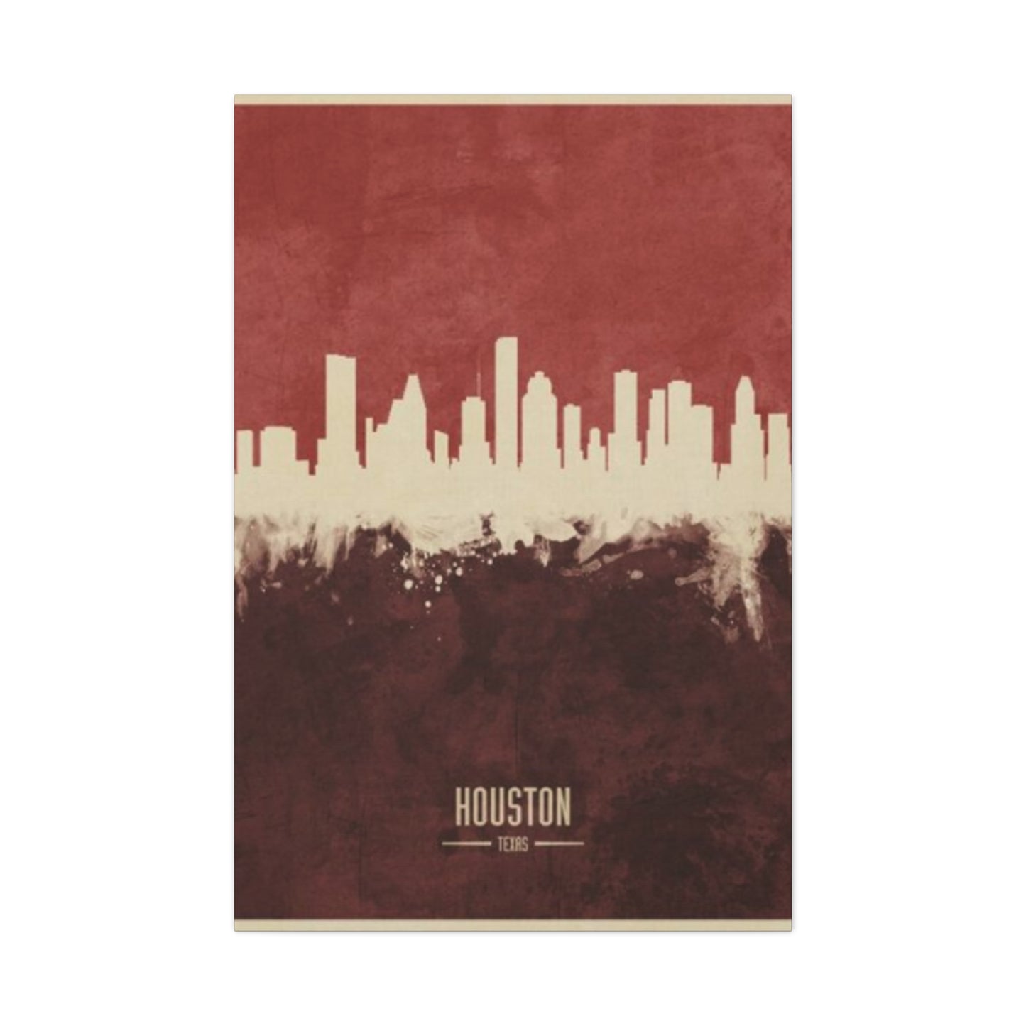 Charming Houston Skyline Painting Wall Art & Canvas Prints