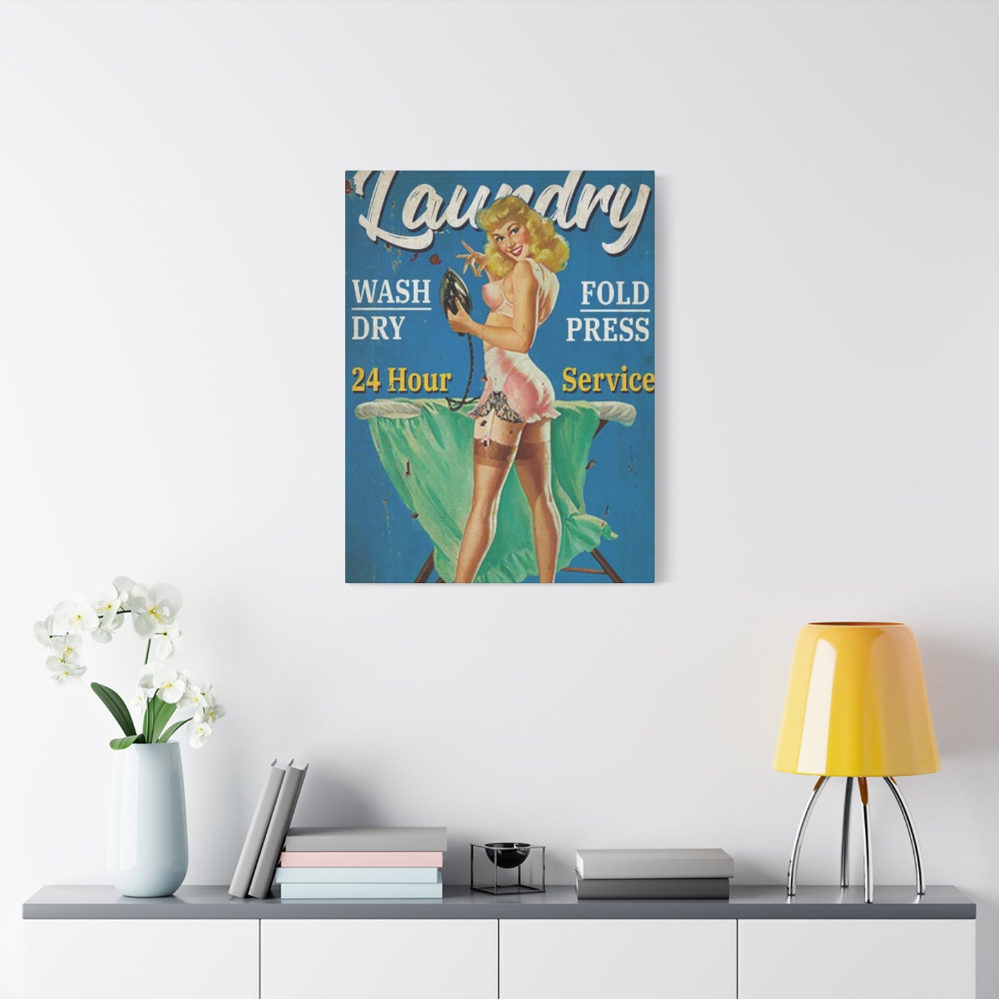 Advertisement Poster Laundry Wall Art & Canvas Prints