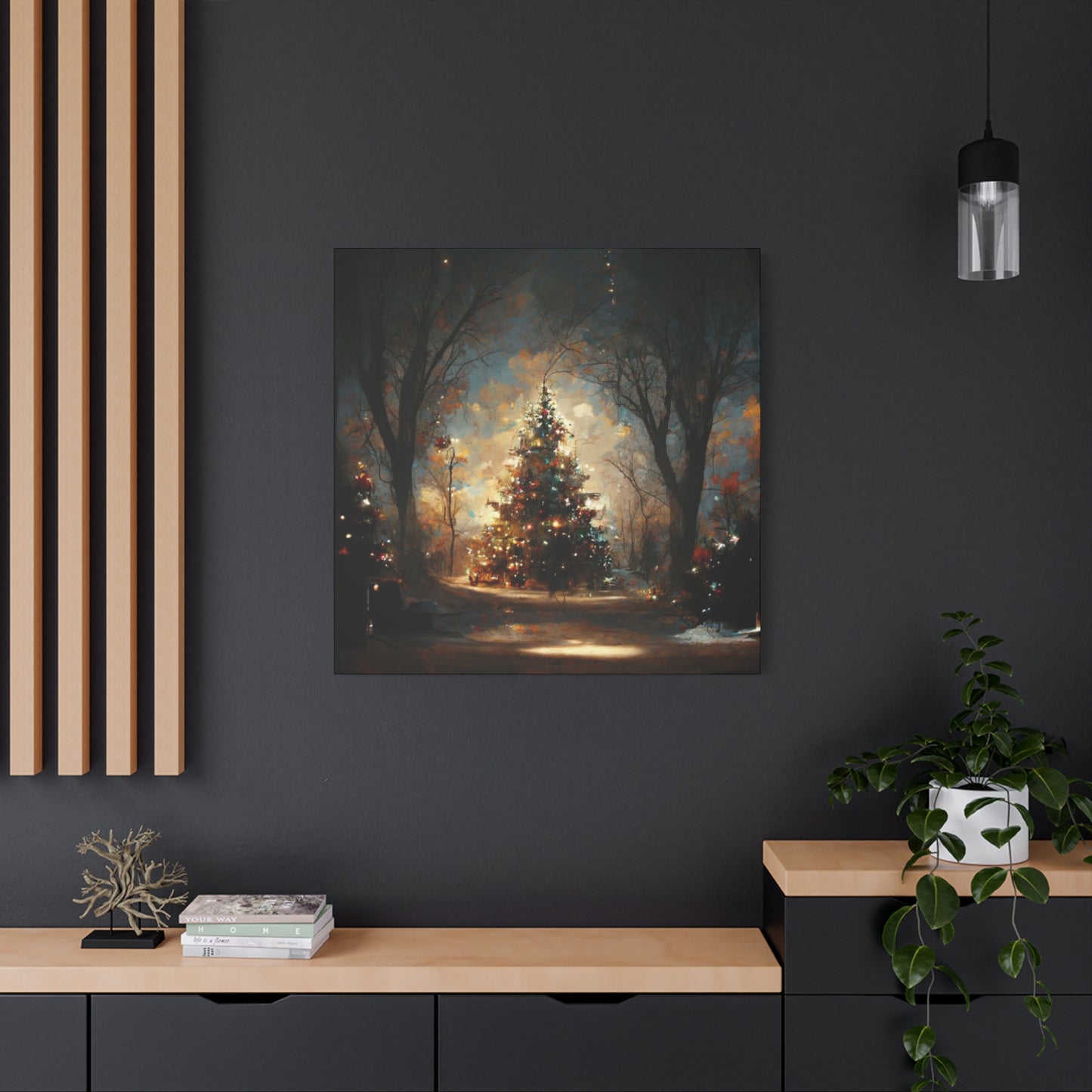 Lighted Christmas Tree Wall Art & Canvas Prints