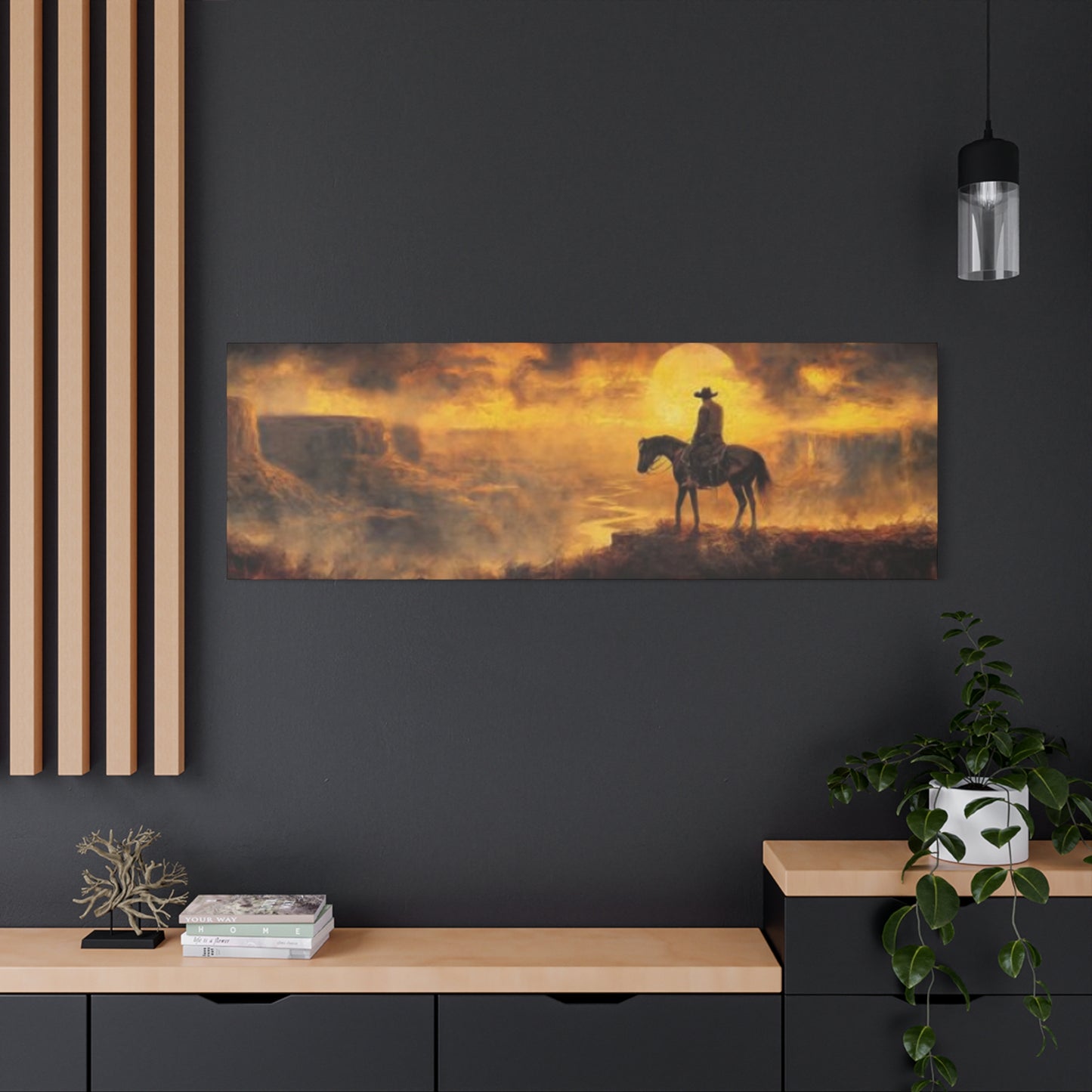 Horse Rider On Grand Canyon Wildlife Panoramas Wall Art & Canvas Prints