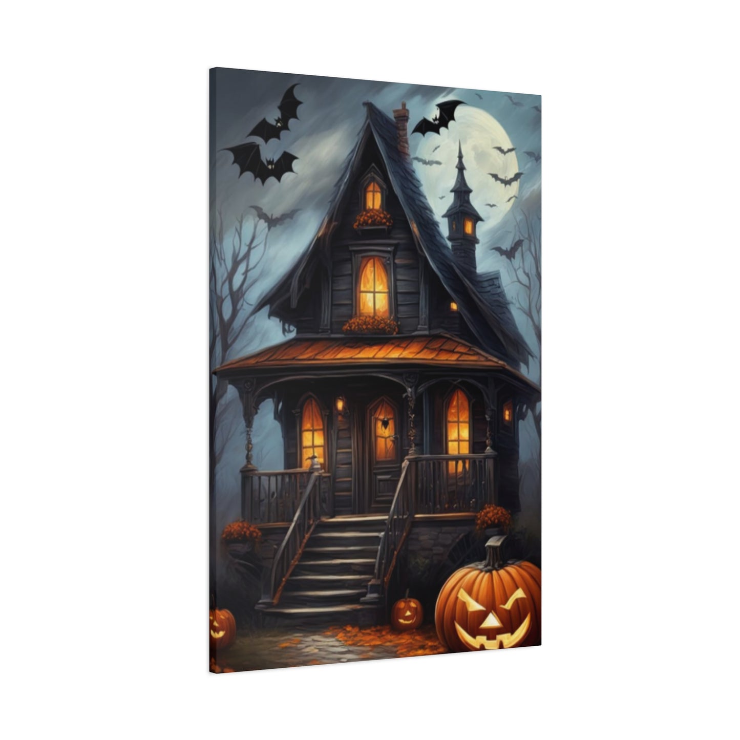 Halloween House Painting Wall Art & Canvas Prints