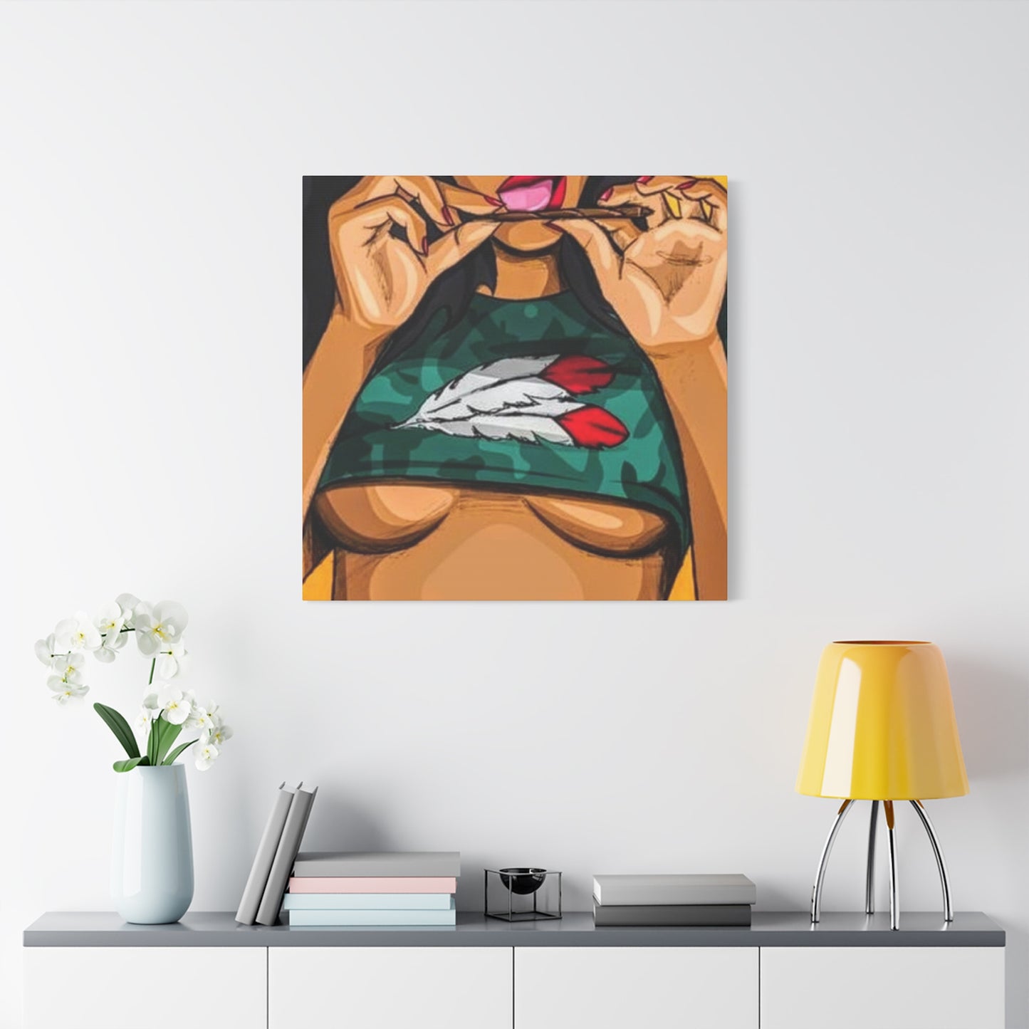 Women With Joint Marijuana Wall Art & Canvas Prints