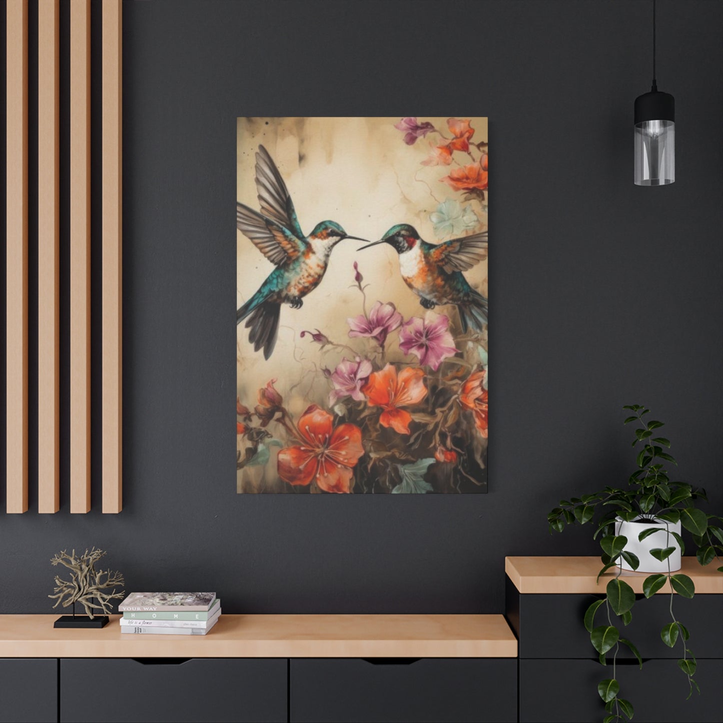 Humming Bird Couple Painting Wall Art & Canvas Prints