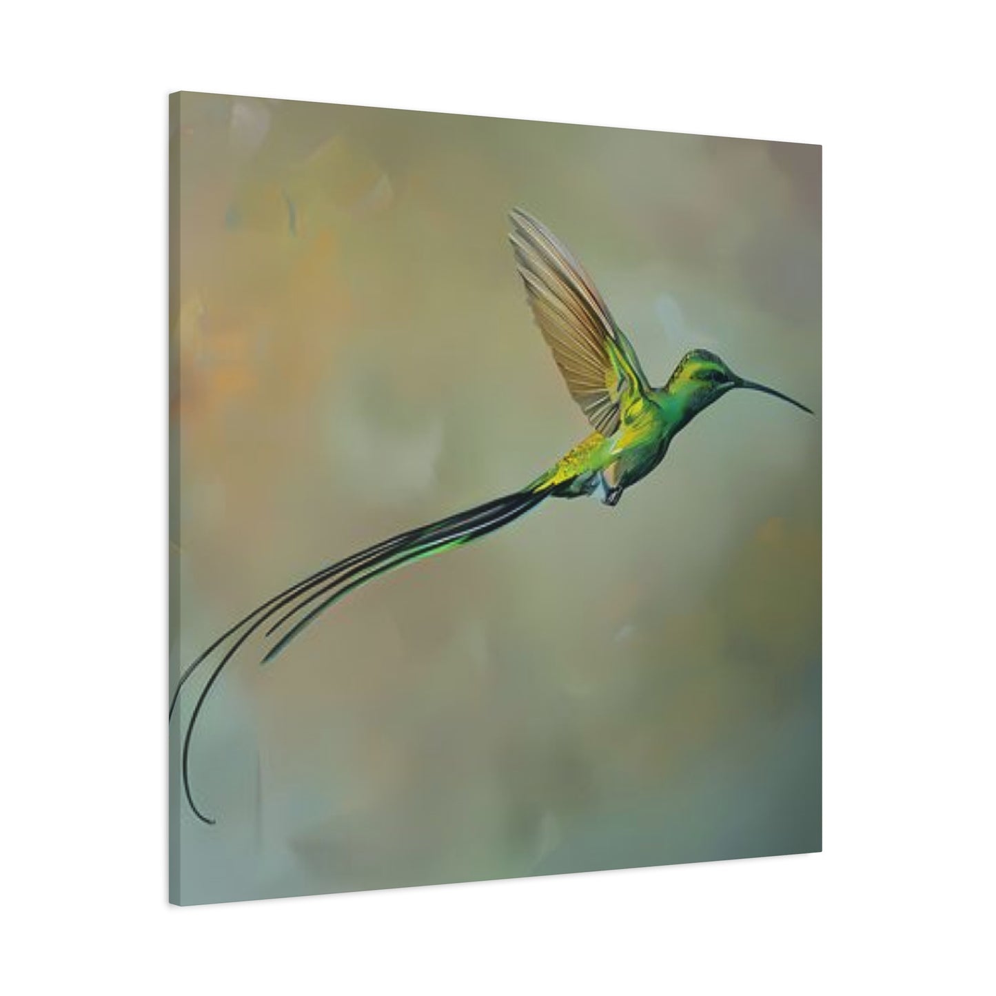 Long Tail Humming Bird Painting Wall Art & Canvas Prints