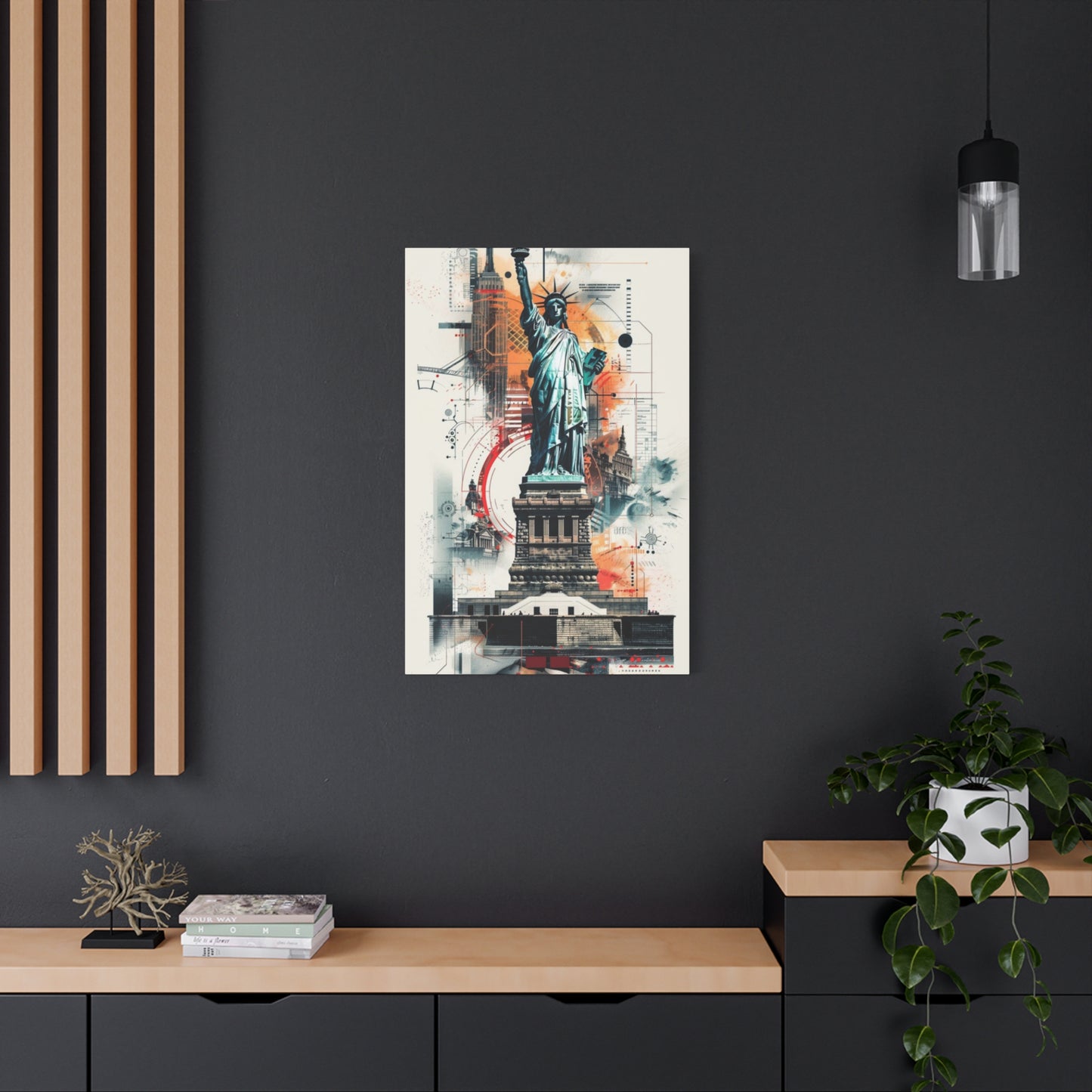 Abstract Poster Of Statue Of Liberty New York City Wall Art & Canvas Prints