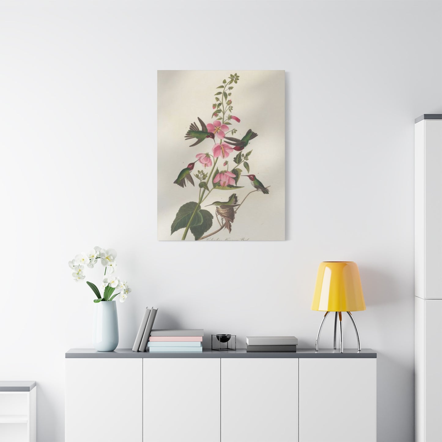 Humming Bird On Flower Painting Wall Art & Canvas Prints