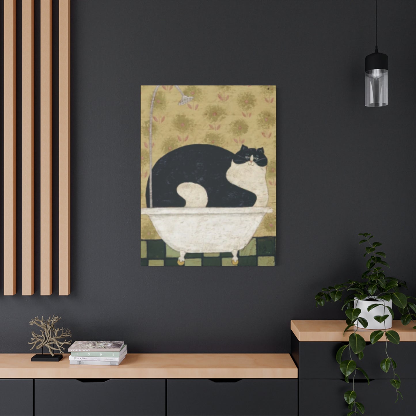 Fat Cat Taking A Bathe Kimble Warren Wall Art & Canvas Prints