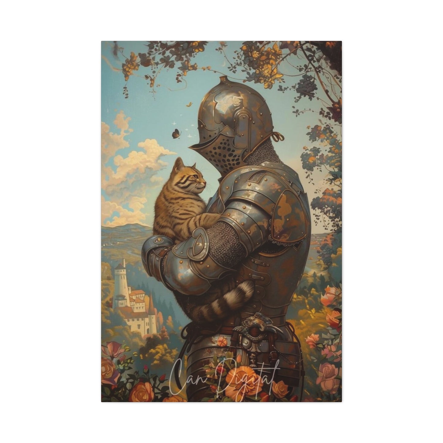 Warrior with Cat Wall Art & Canvas Prints