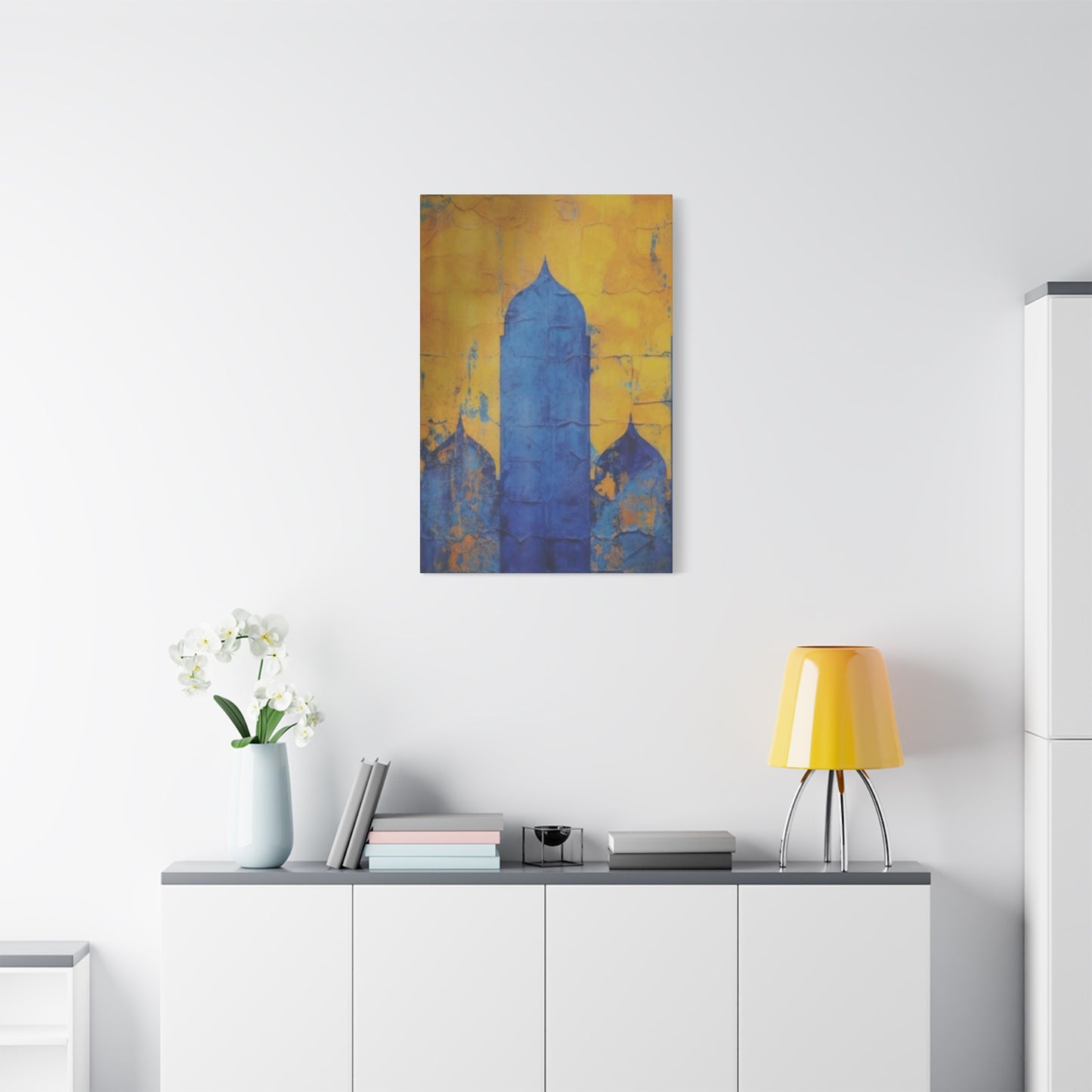 Blue & Yellow Architecture in Moroccan Wall Art & Canvas Prints