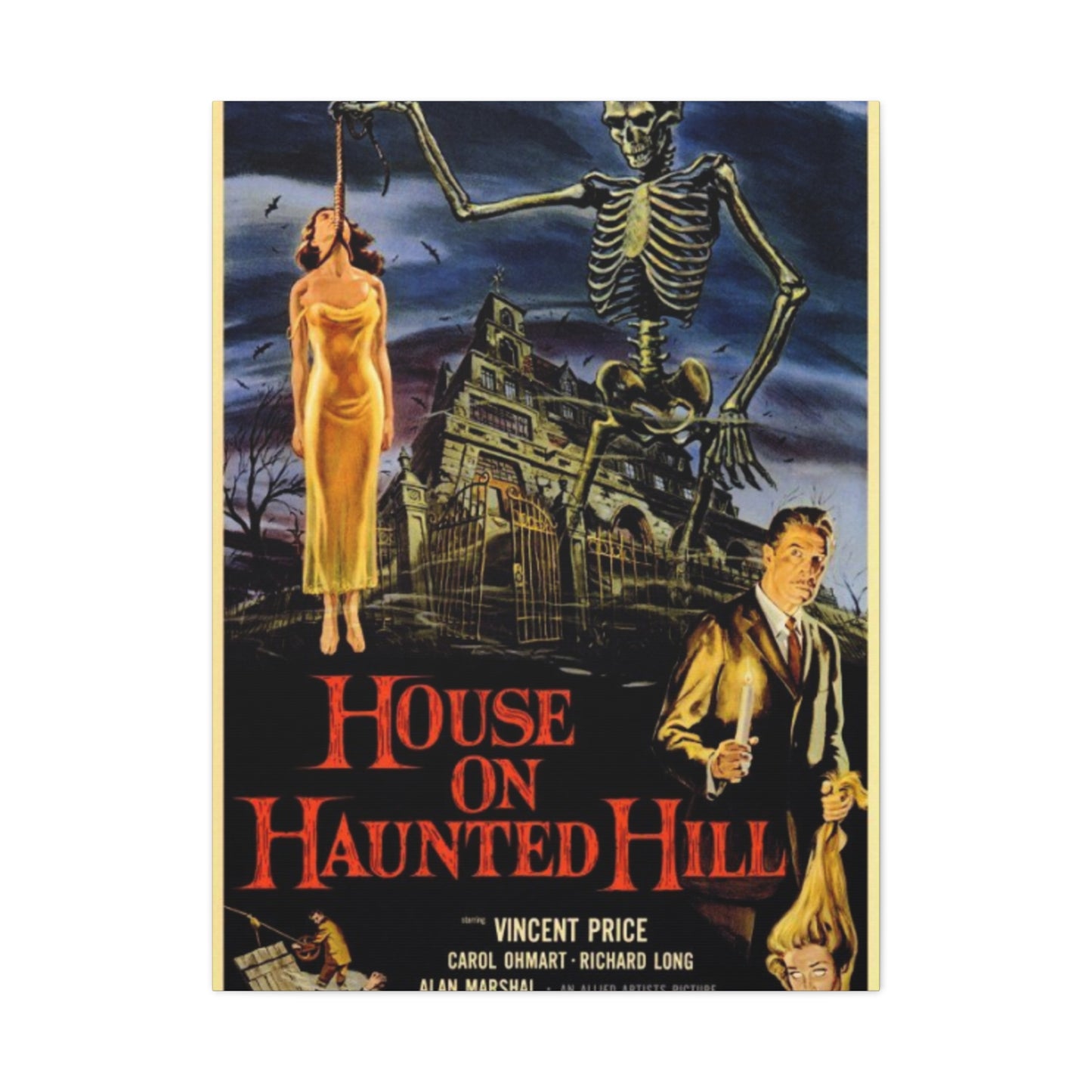 House Of Haunted Hills Horror Movie Poster Wall Art & Canvas Prints