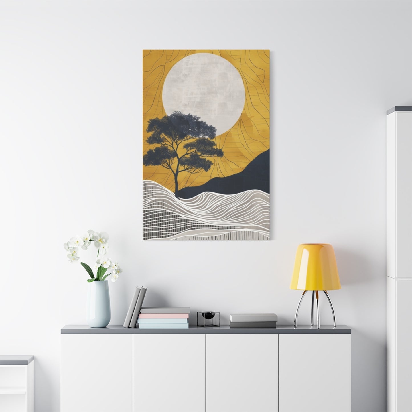 Moon And Tree Modernism Wall Art & Canvas Prints