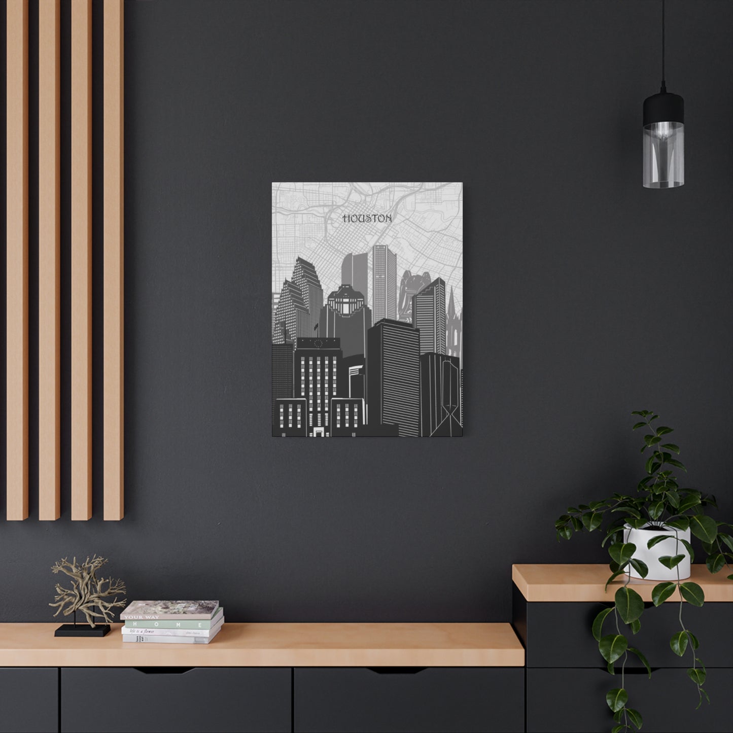 Black and White Houston Skylines Wall Art & Canvas Prints