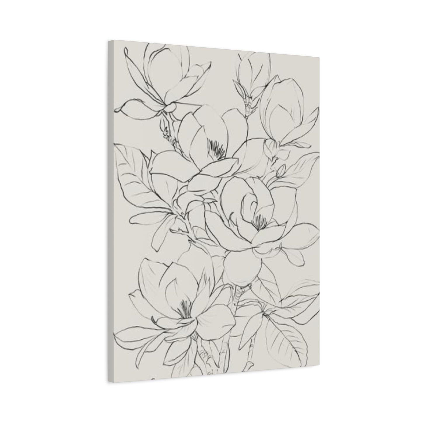 Magnolia Flower Sketch Wall Art & Canvas Prints