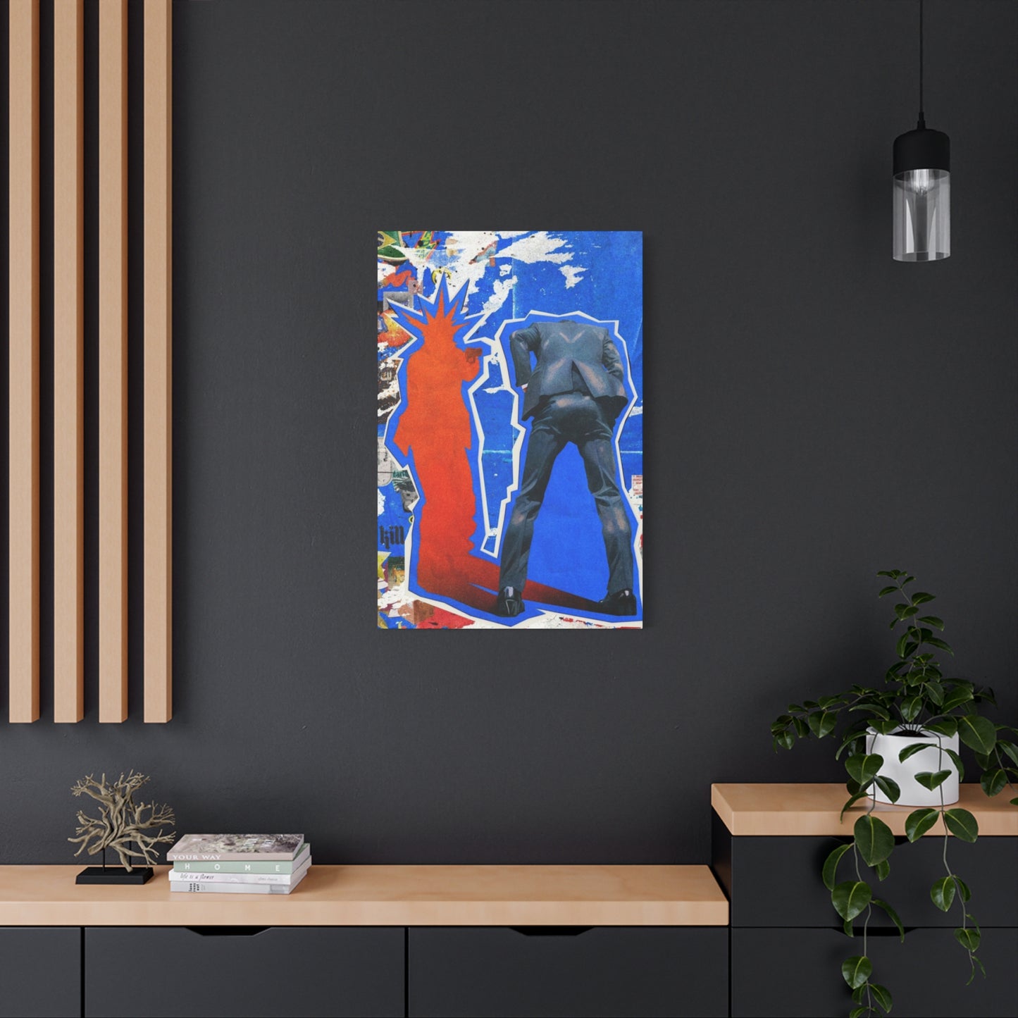 Suit Men Shadow Abstract Mixed Media Wall Art & Canvas Prints