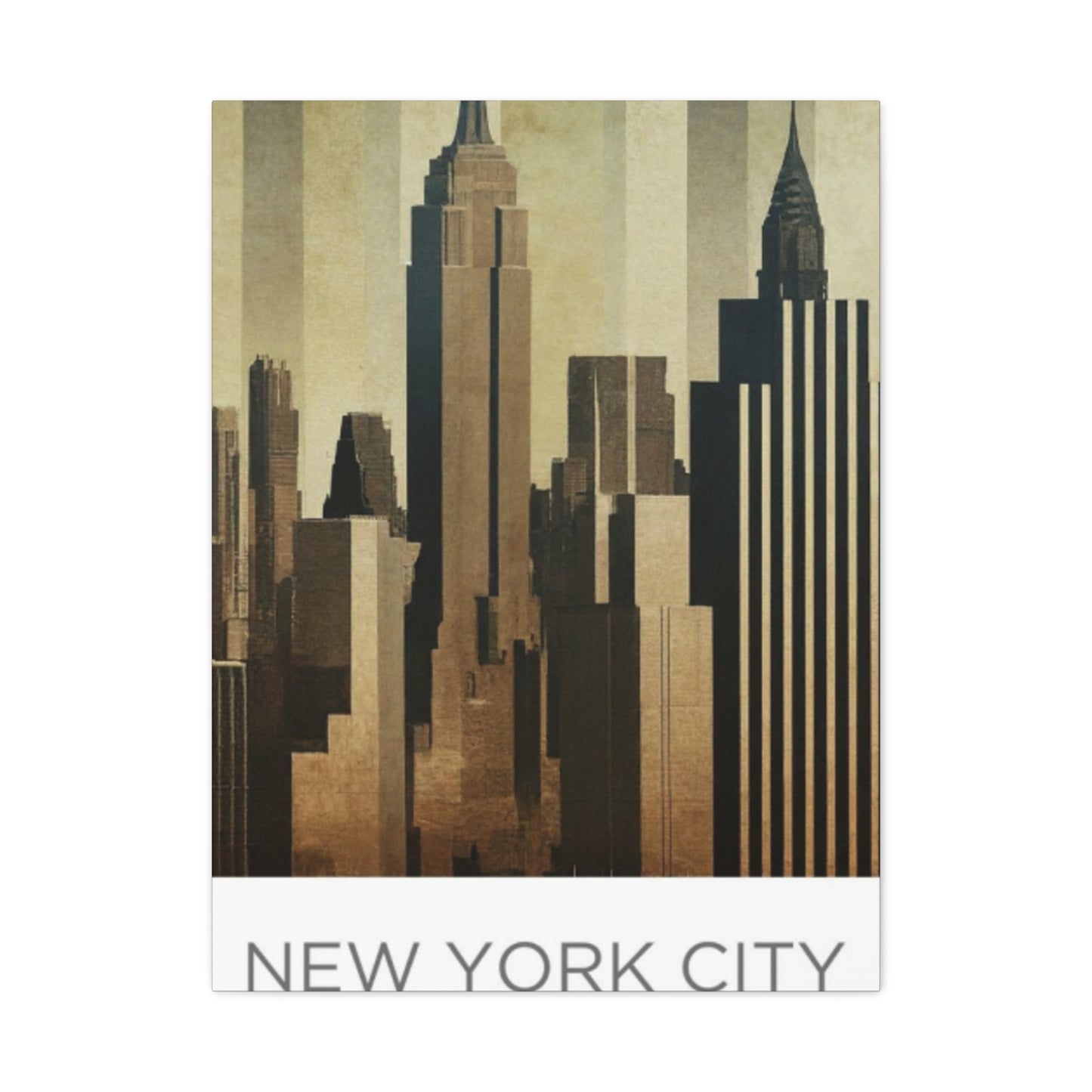 Sepia Tone City Skyline NYC Skyline Wall Art & Canvas Prints