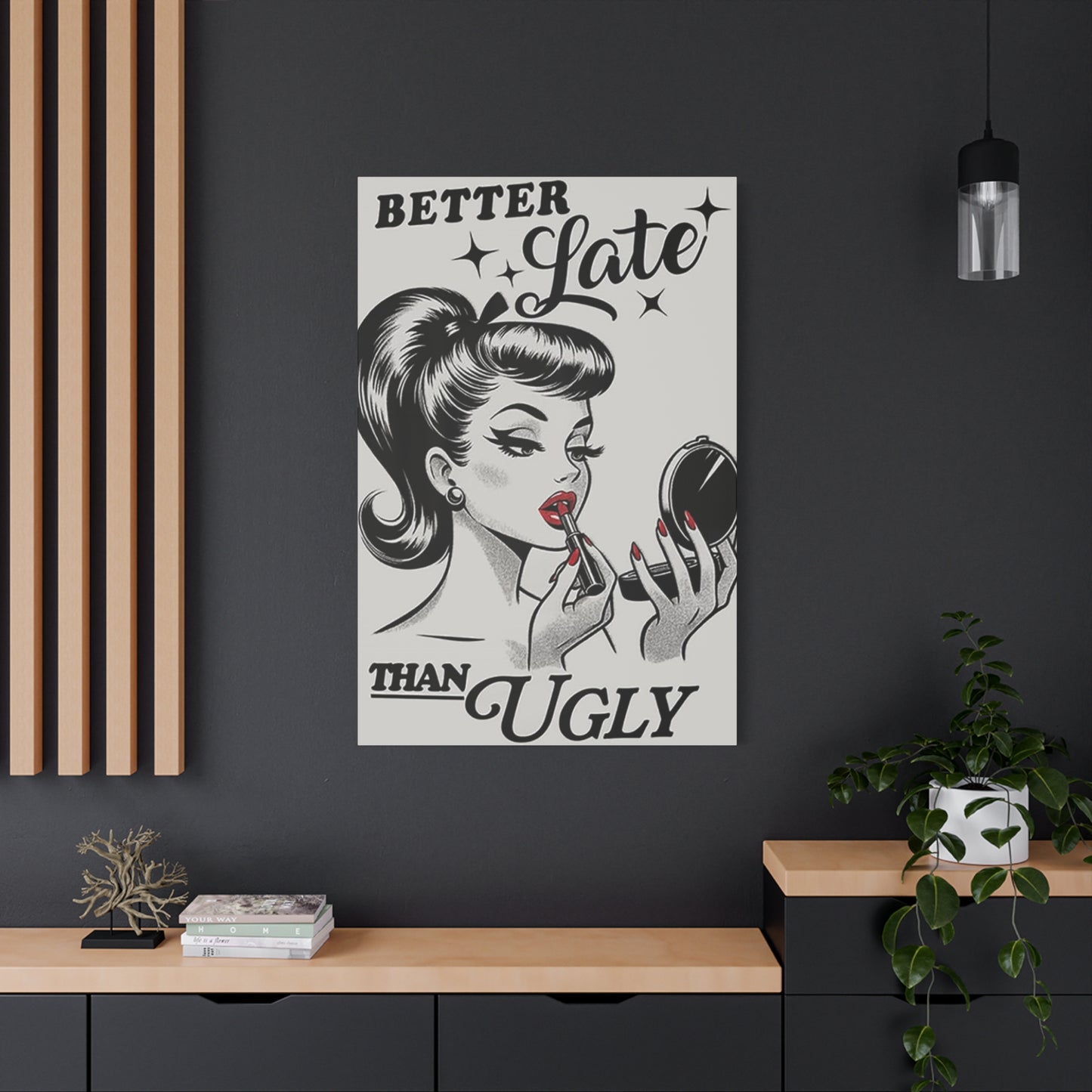 Beautiful Women Red Lips Painting Wall Art & Canvas Prints