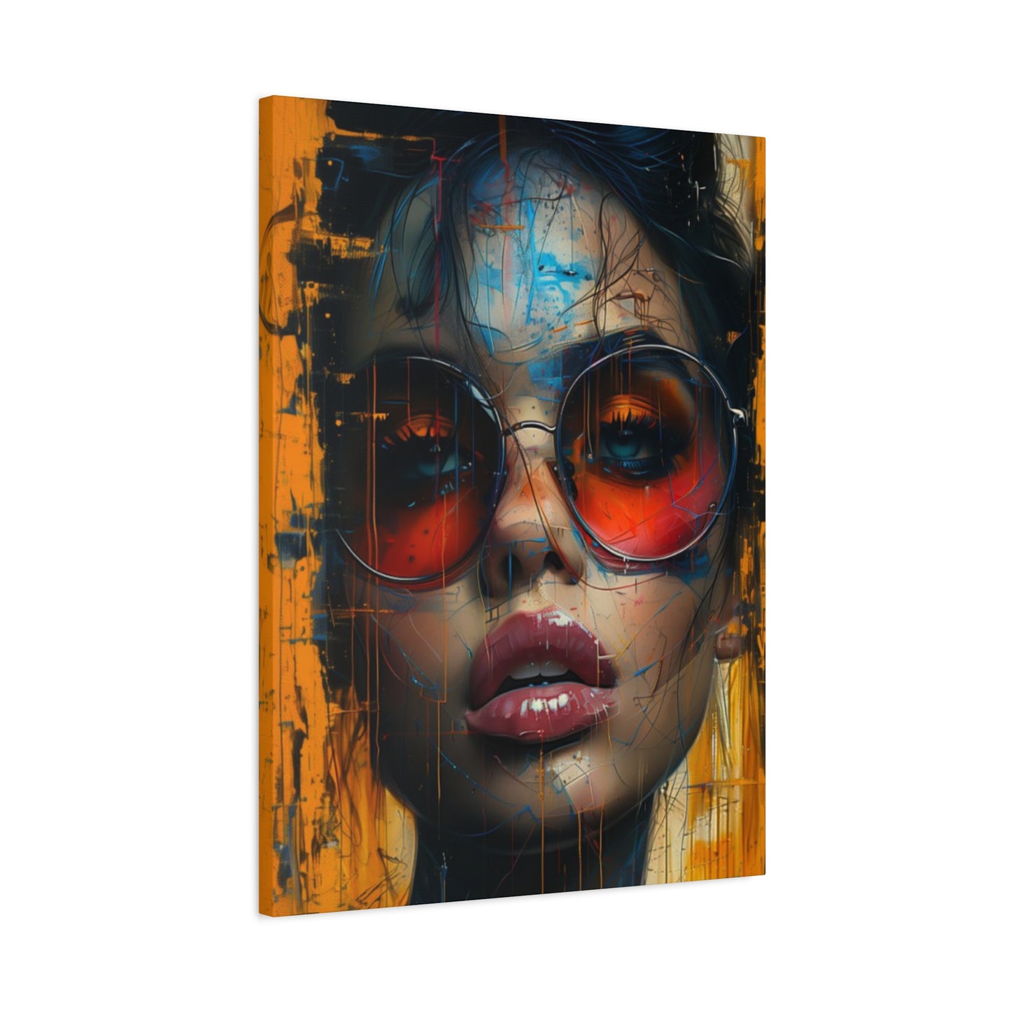 African Girl Abstract Mixed Media Wall Art & Canvas Prints