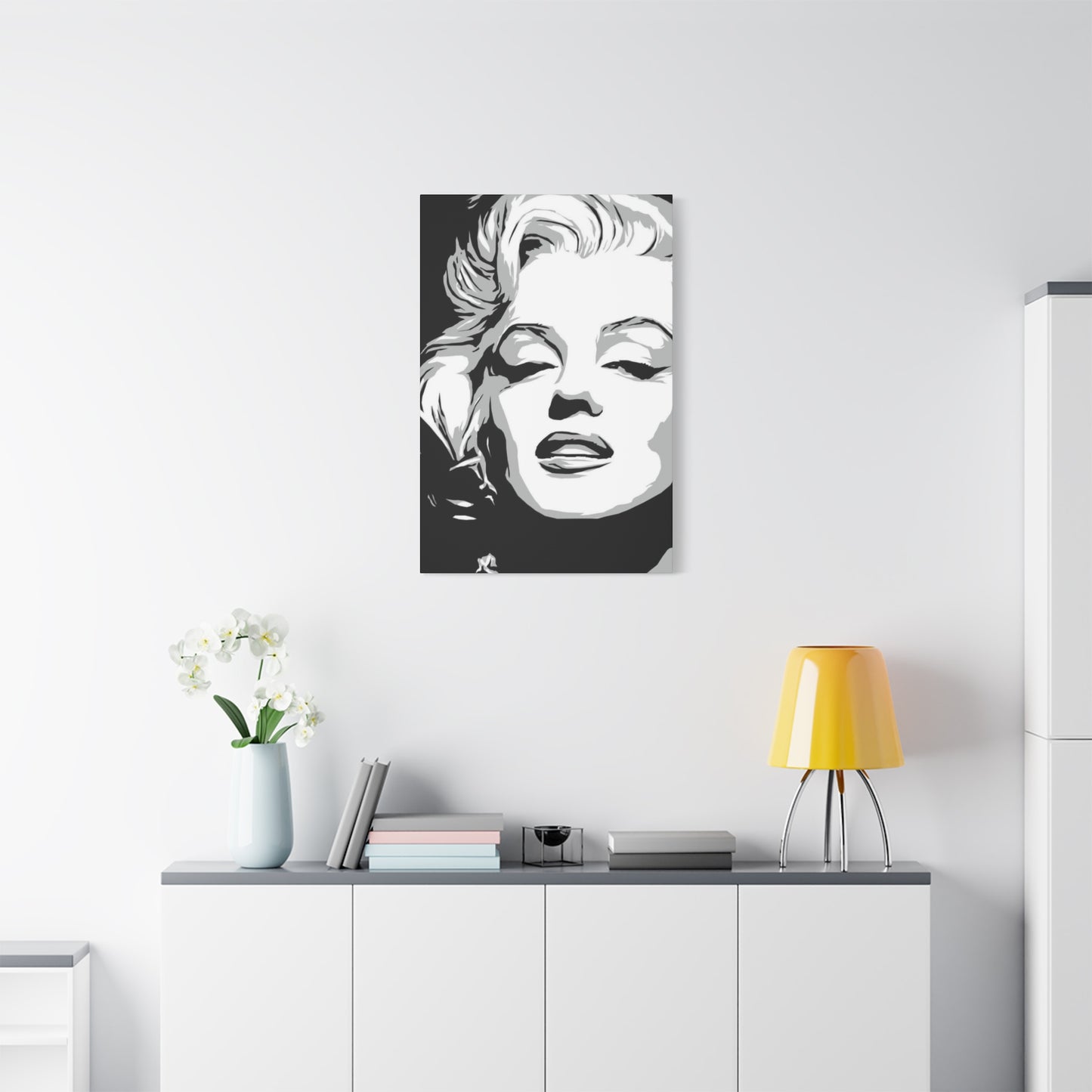 Monochrome Beautiful Marilyn Monroe Drawing Wall Art & Canvas Prints