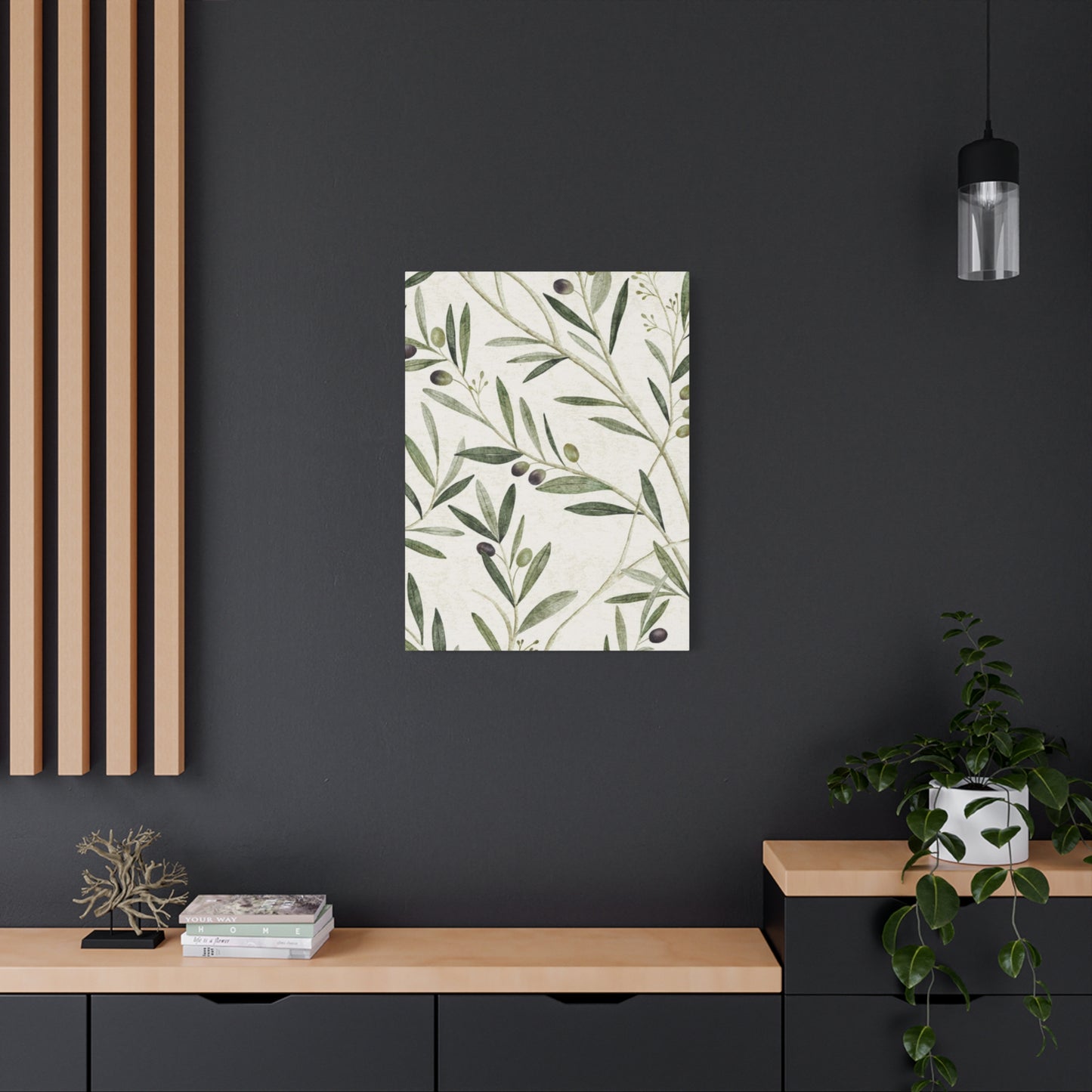 Olive Green Plant Leaves Wall Art & Canvas Prints