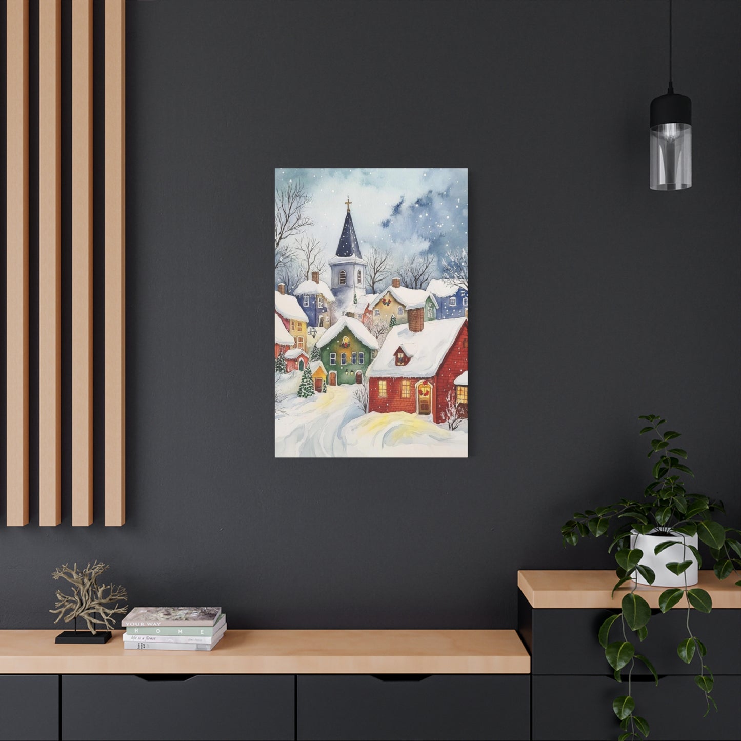 Snowy Town Wall Art & Canvas Prints