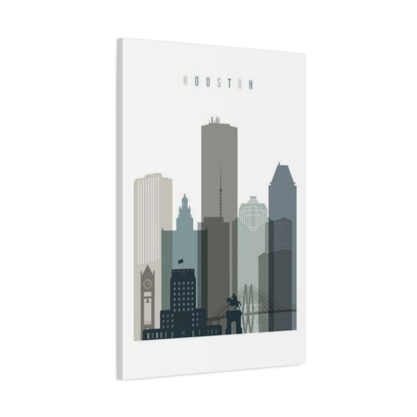 Houston Skyline Painting Wall Art & Canvas Prints