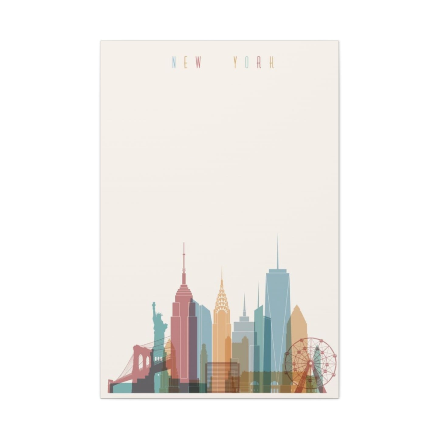 Minimalist City Skyline Poster NYC Skyline Wall Art & Canvas Prints