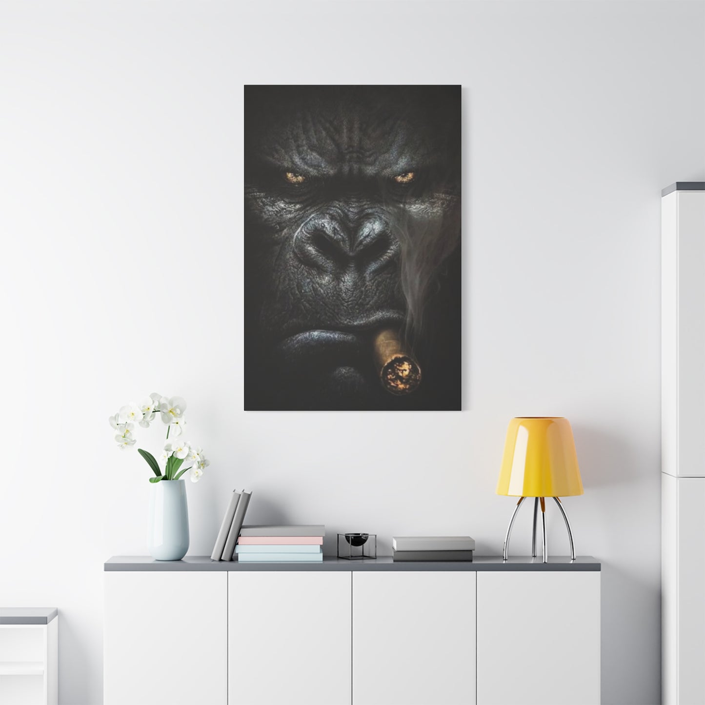 Smoking Gorilla Man Cave Decor Wall Art & Canvas Prints