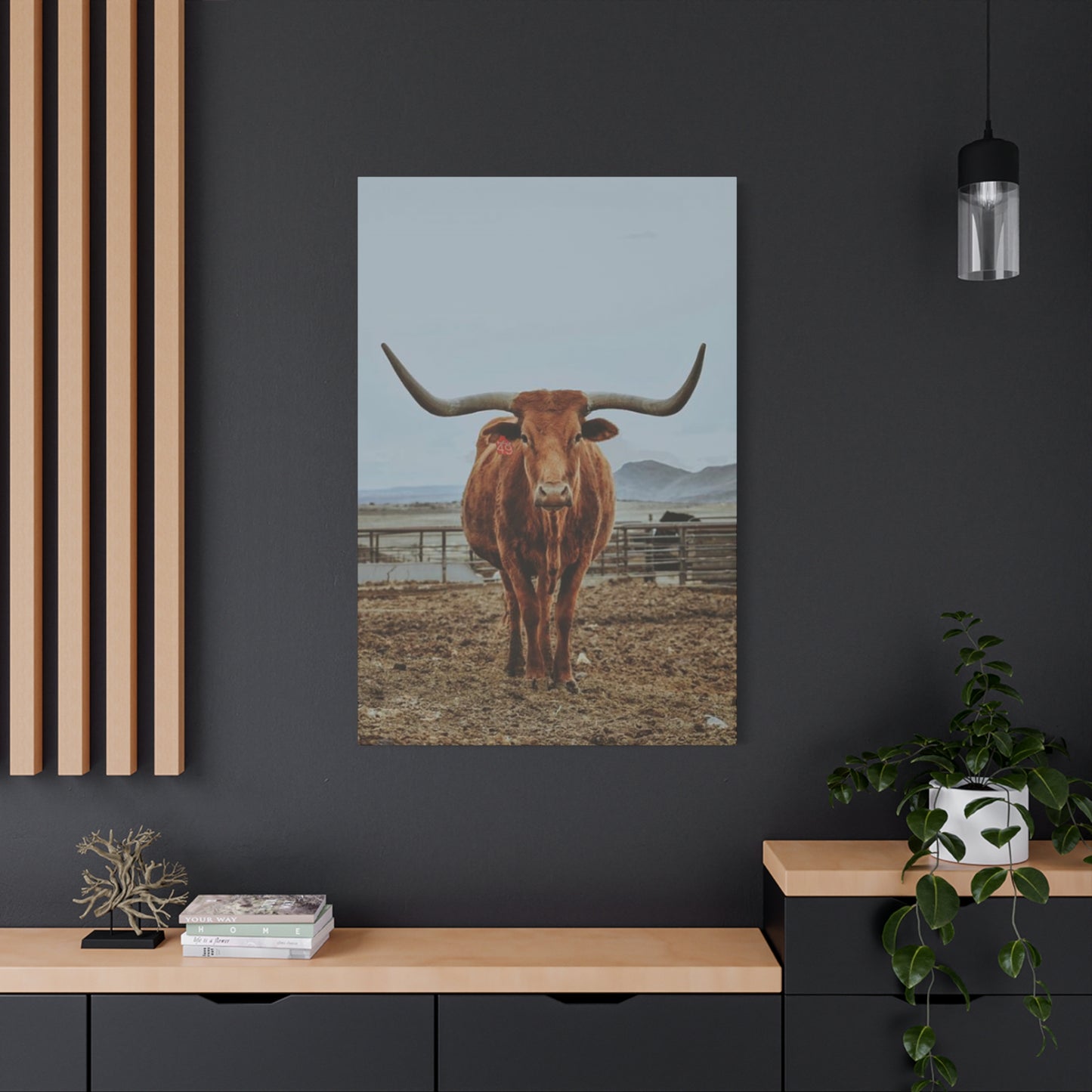 Wild Brown Buffalo Longhorn Wall Art & Canvas Prints