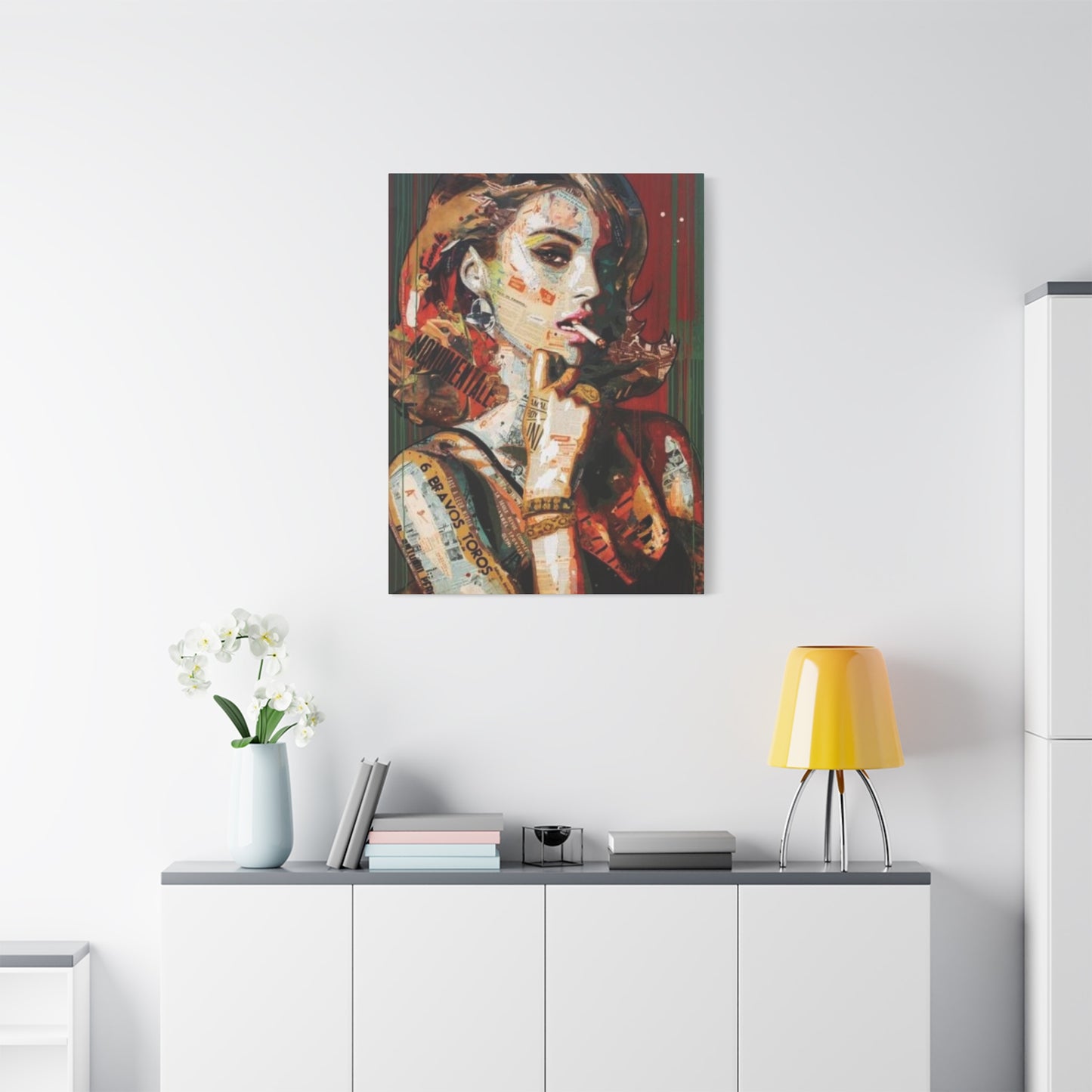 Smoking Women Mixed Media Wall Art & Canvas Prints