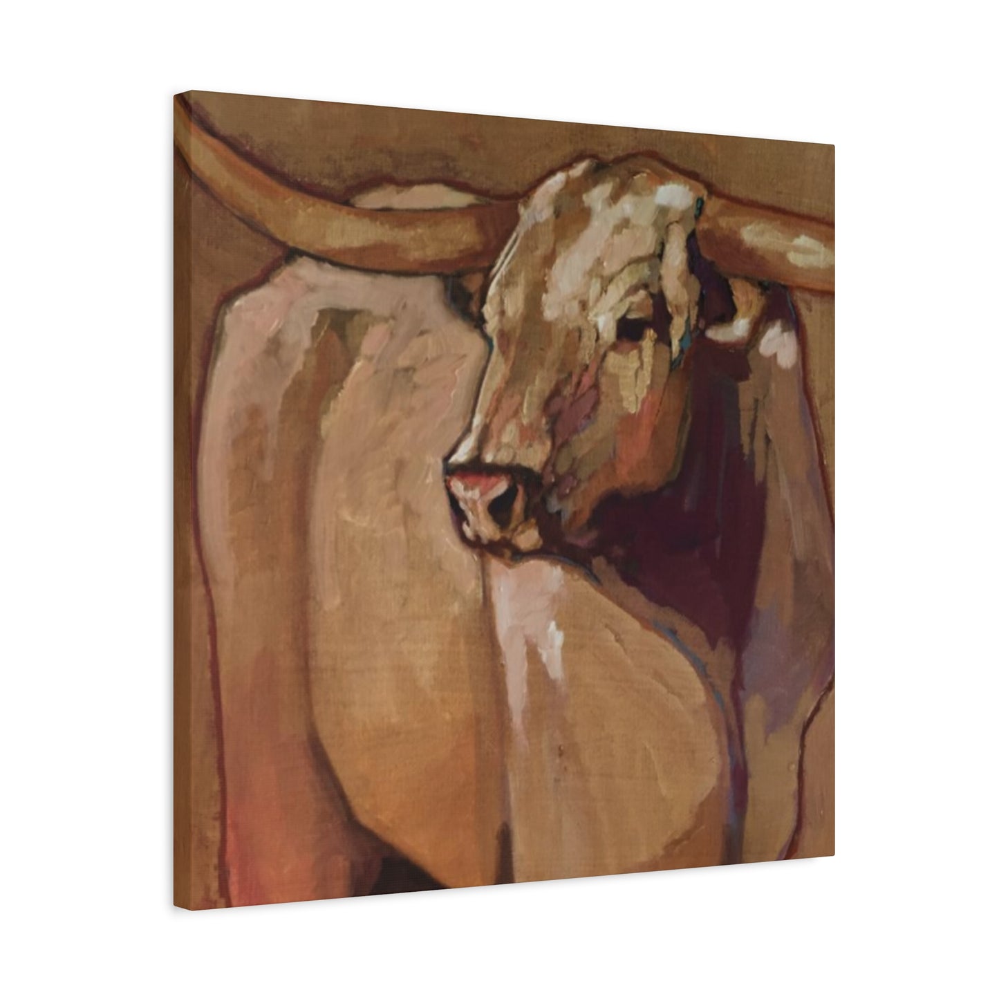 Bull Long Horn Painting Wall Art & Canvas Prints