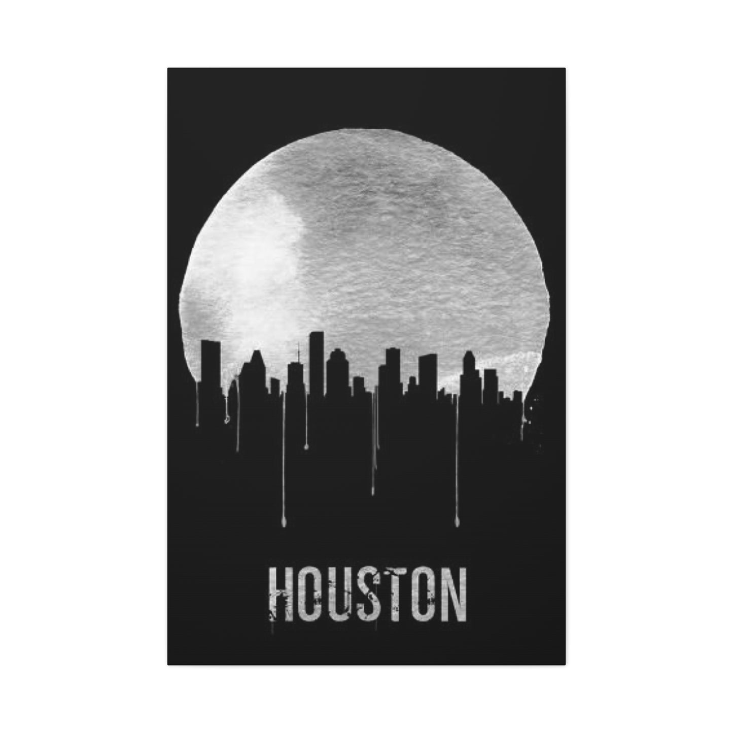 Aesthetic Full moon Houston Skyline Wall Art & Canvas Prints