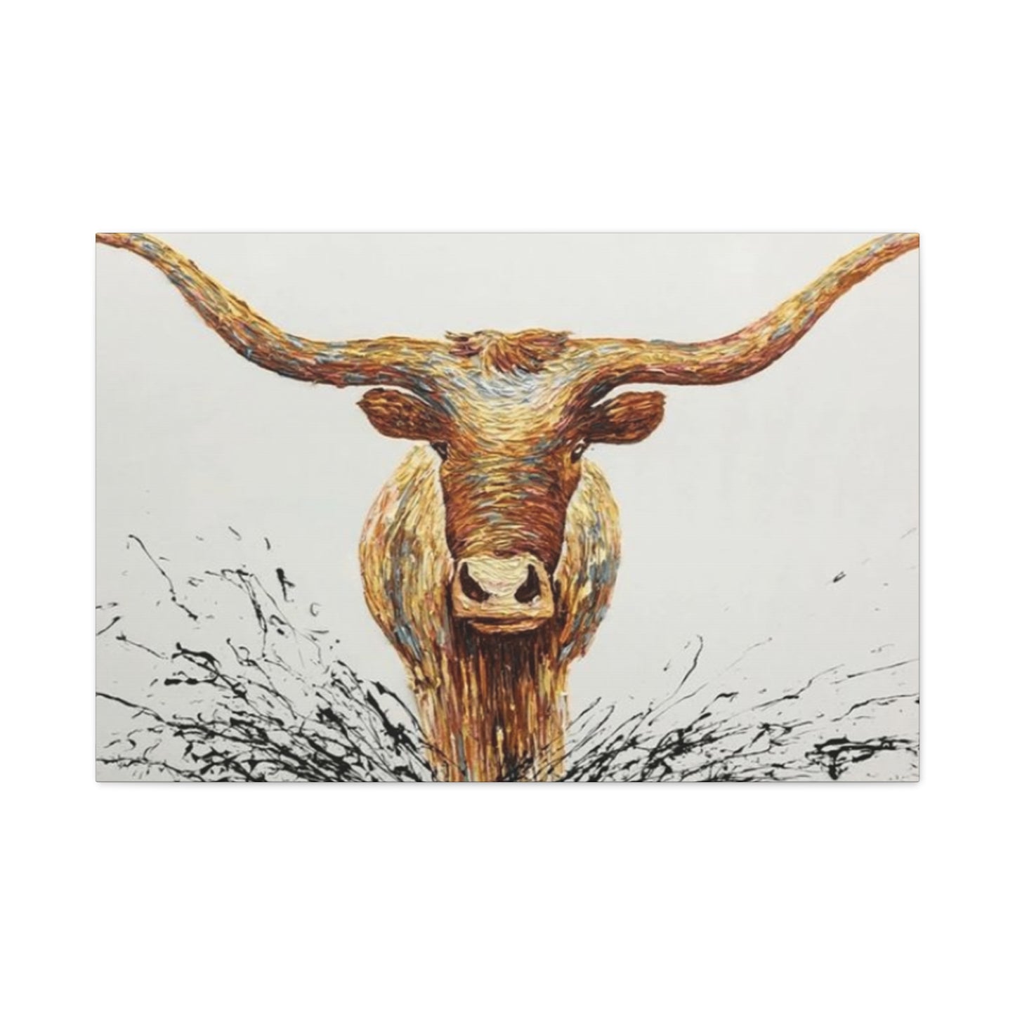 Bull Long Horns Drawing Wall Art & Canvas Prints