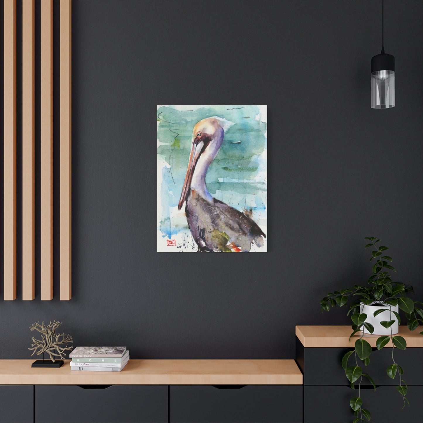 Pelican Colorful Water Painting Wall Art & Canvas Prints