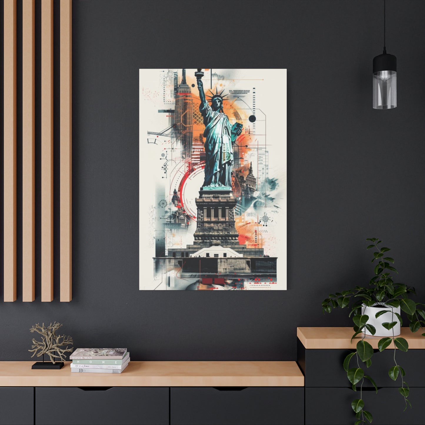 Abstract Poster Of Statue Of Liberty New York City Wall Art & Canvas Prints