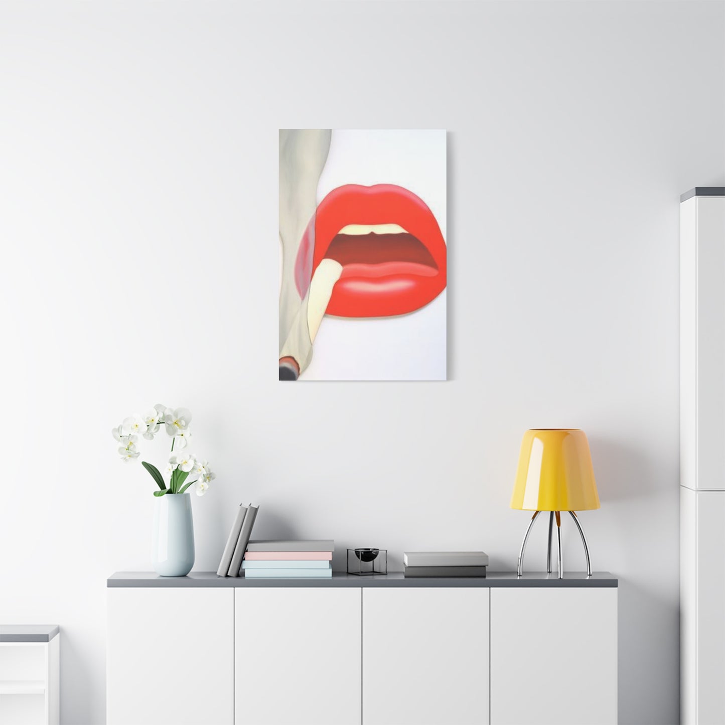 Smoking Lips Painting Wall Art & Canvas Prints