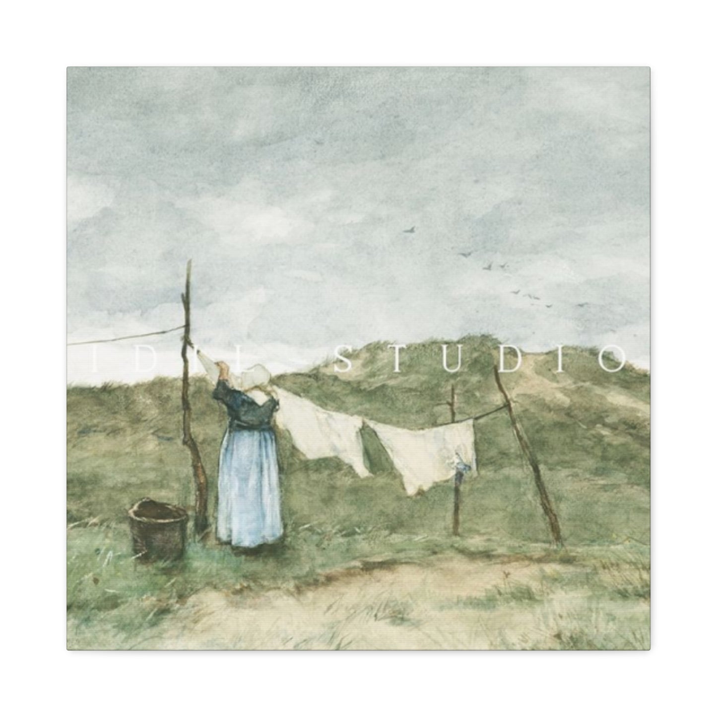 White Clothes Drying Laundry Wall Art & Canvas Prints