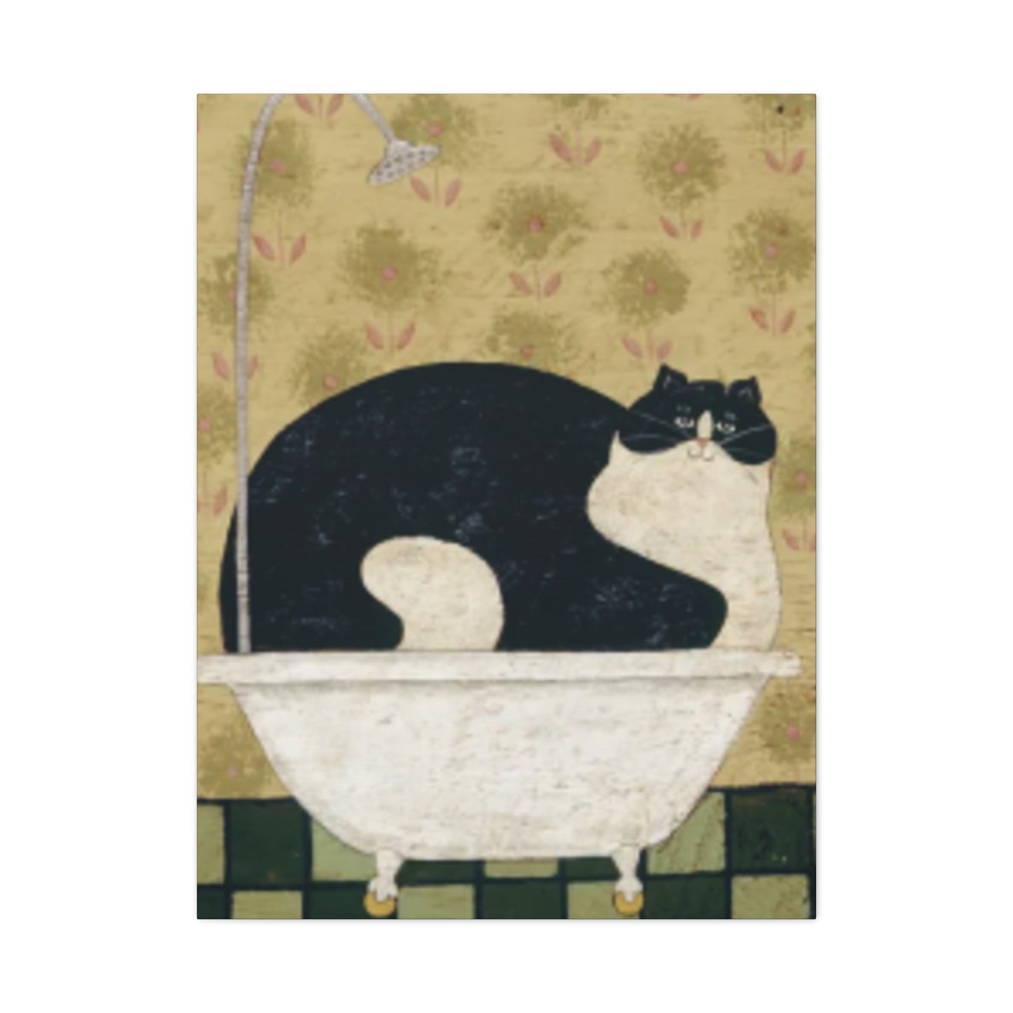 Fat Cat Taking A Bathe Kimble Warren Wall Art & Canvas Prints