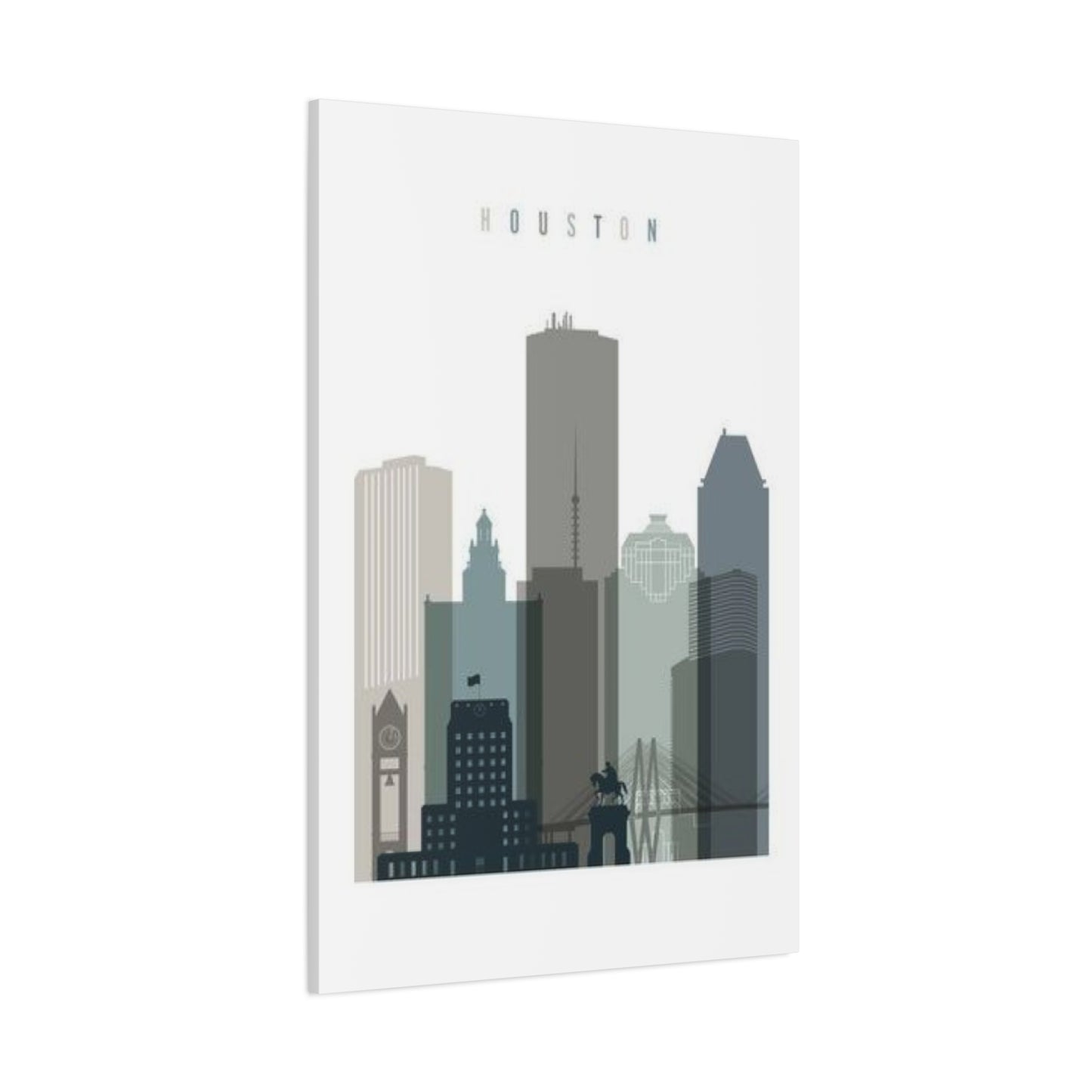 Houston Skyline Painting Wall Art & Canvas Prints