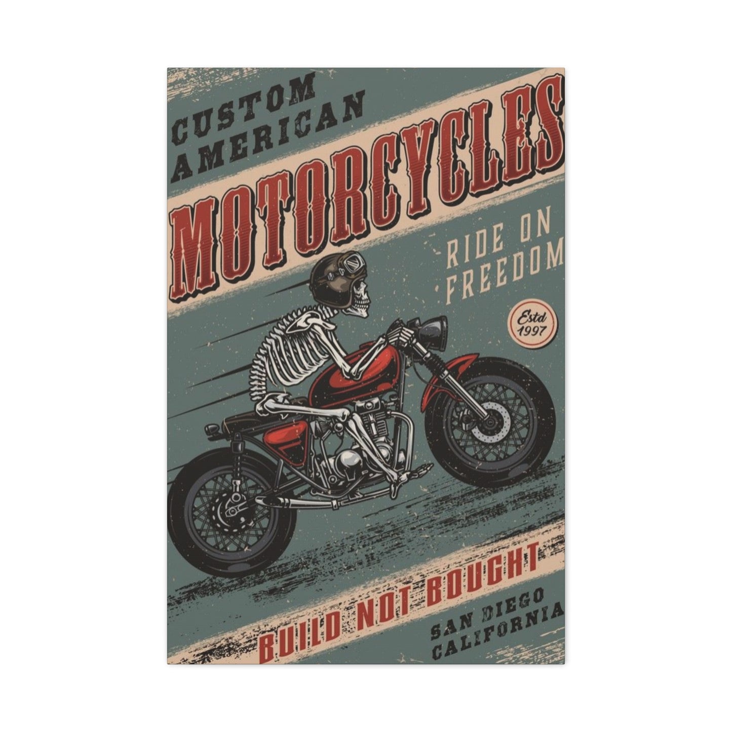 Bike Building Poster Motorcycle Wall Art & Canvas Prints